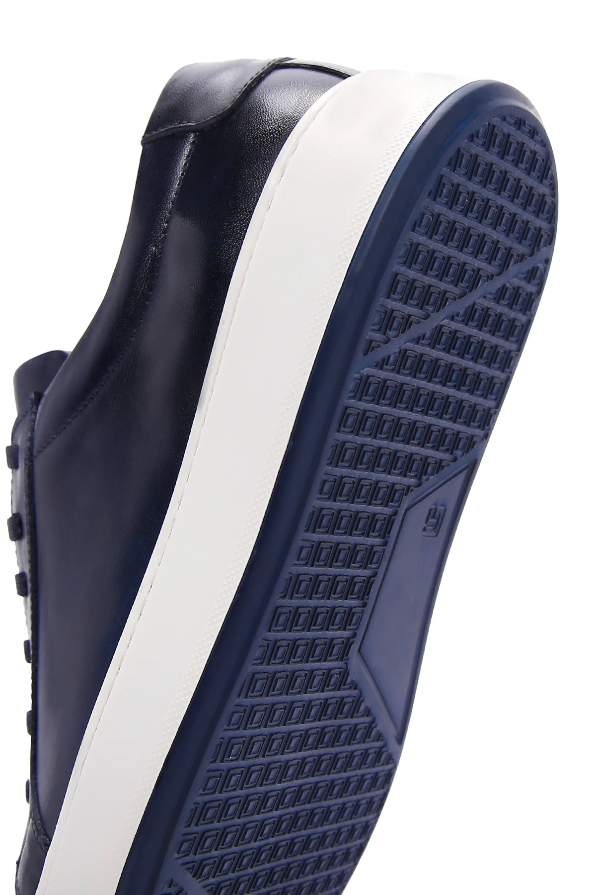 Erkek Lacivert Deri Sneaker - Image 8