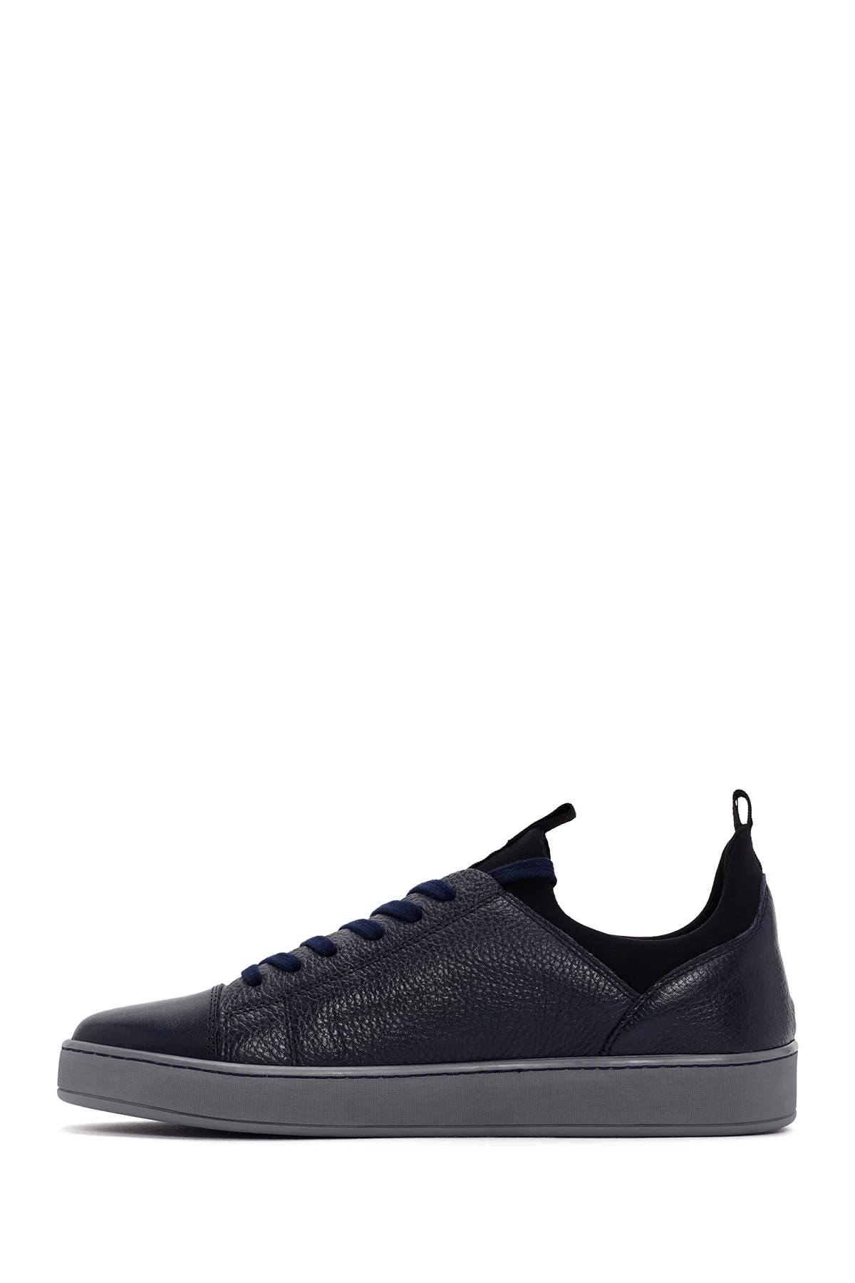 Erkek Lacivert Deri Sneaker - Image 2