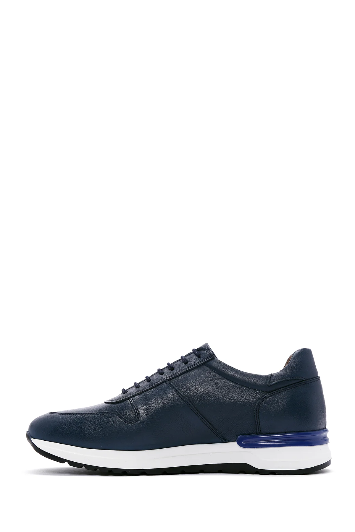 Erkek Lacivert Deri Sneaker - Image 2