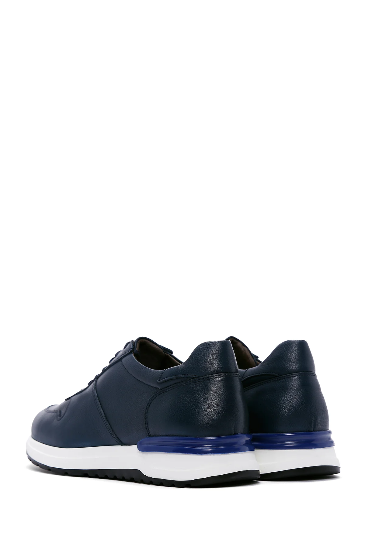 Erkek Lacivert Deri Sneaker - Image 5