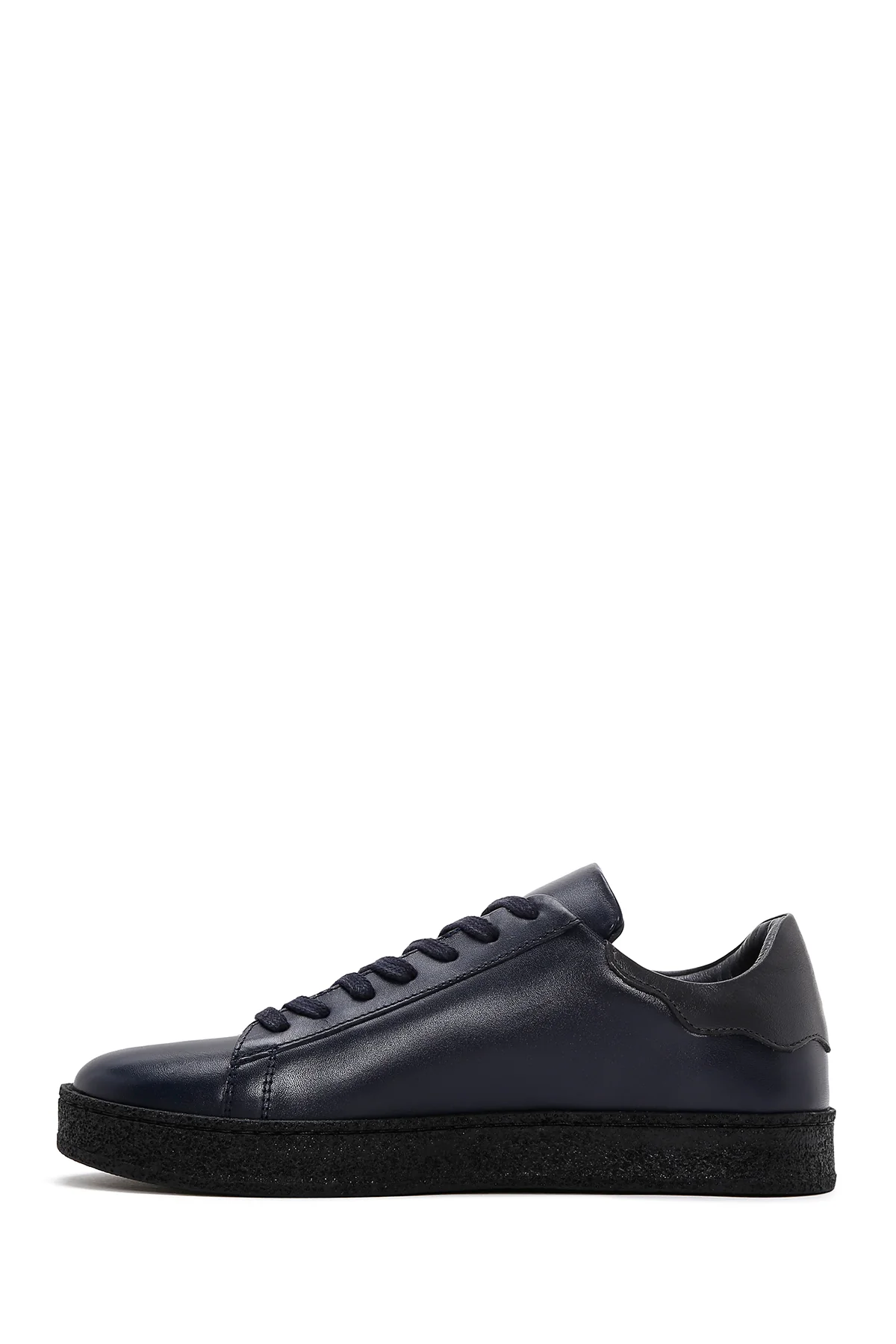 Erkek Lacivert Deri Sneaker - Image 2