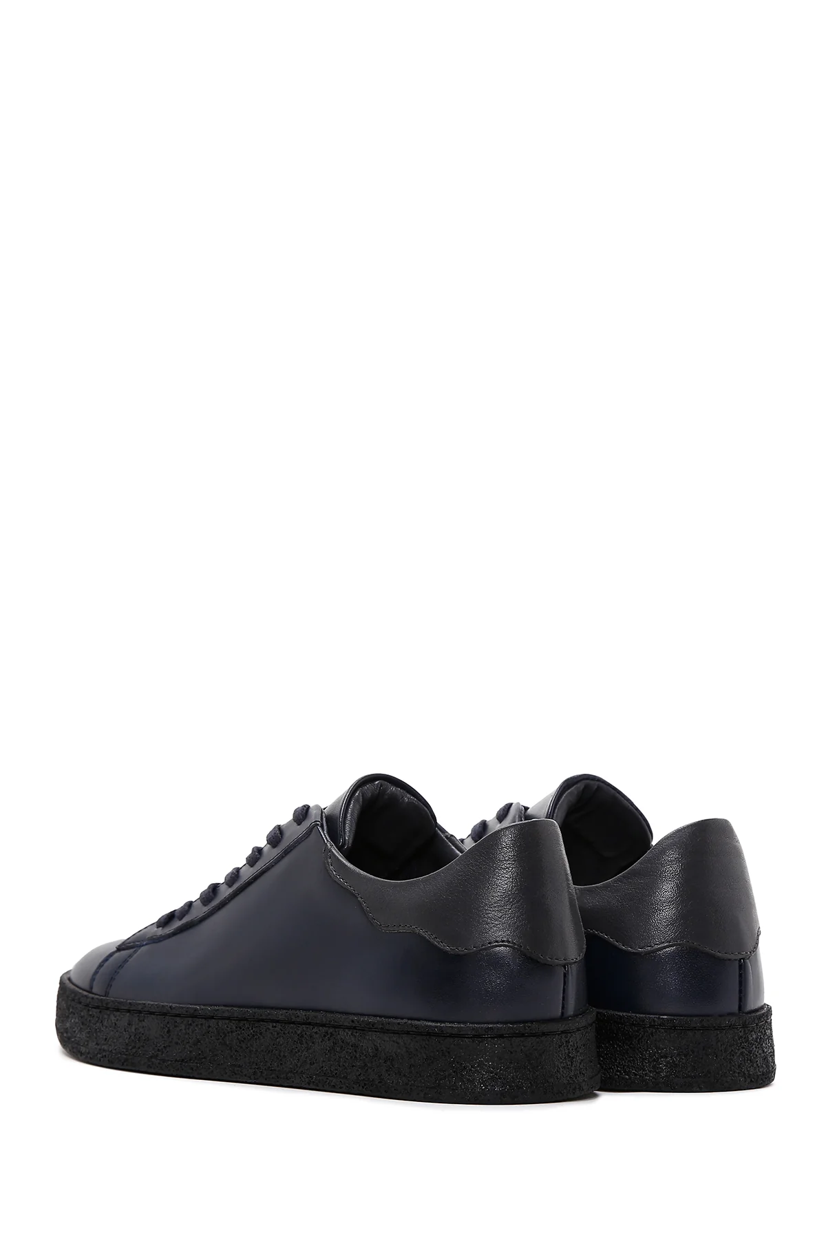 Erkek Lacivert Deri Sneaker - Image 4