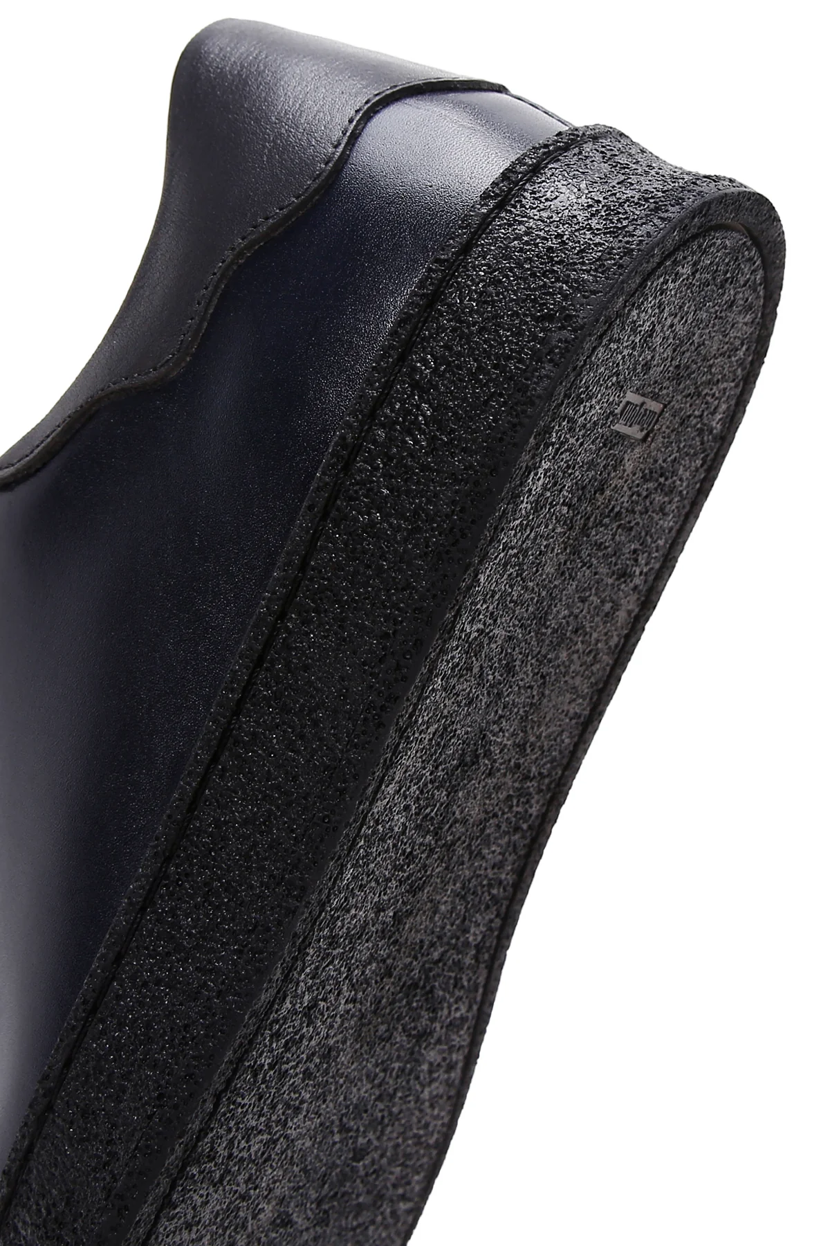 Erkek Lacivert Deri Sneaker - Image 7