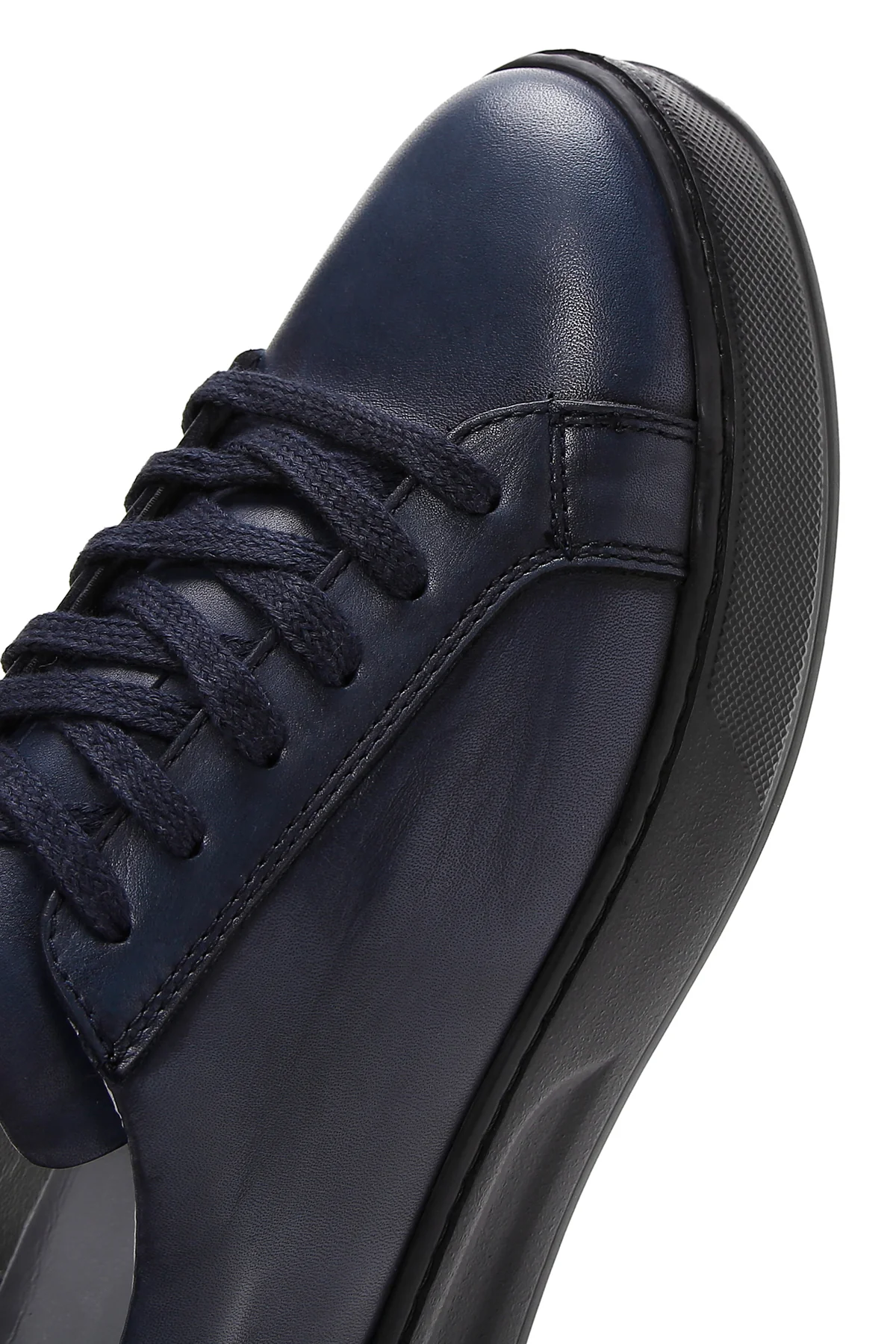 Erkek Lacivert Deri Sneaker - Image 9