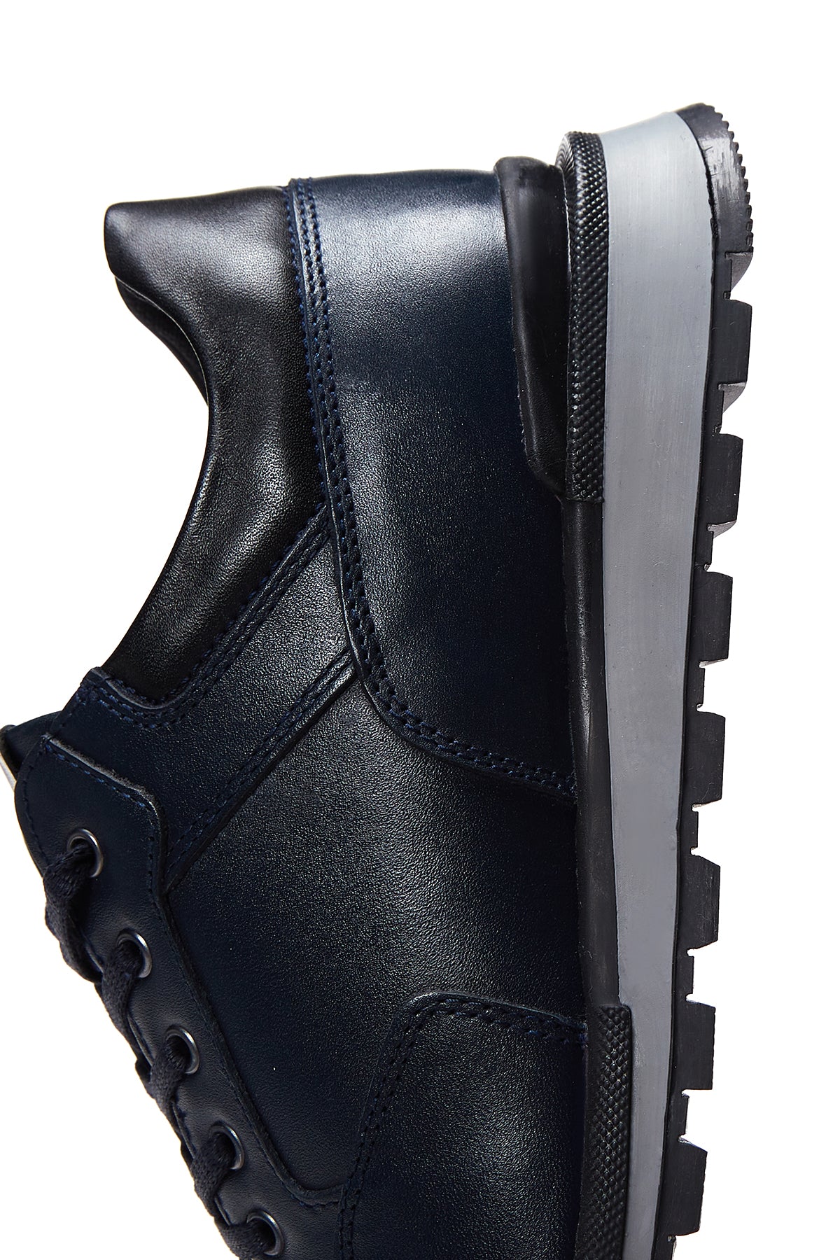 Erkek Lacivert Deri Sneaker - Image 7