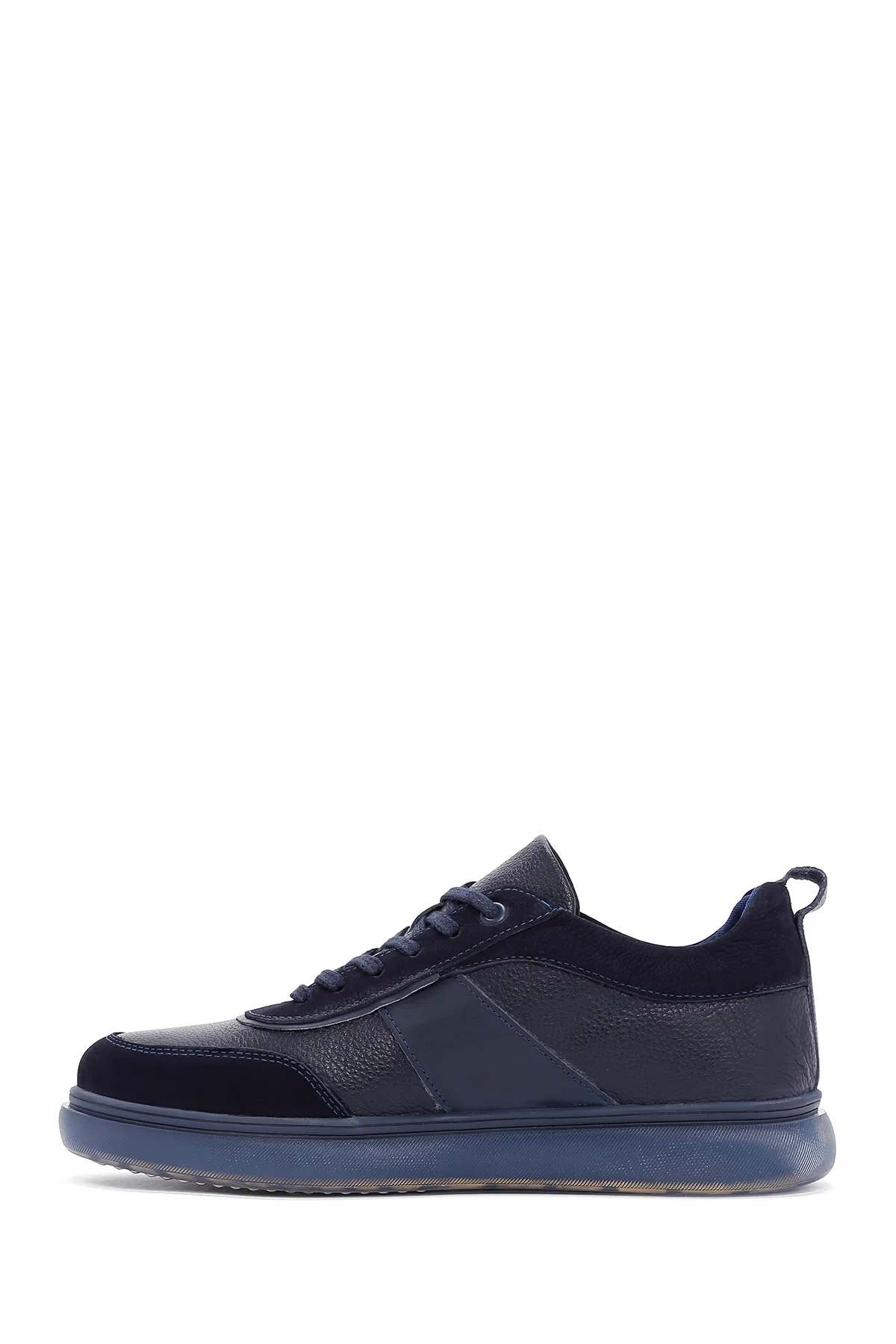 Erkek Lacivert Deri Sneaker - Image 2
