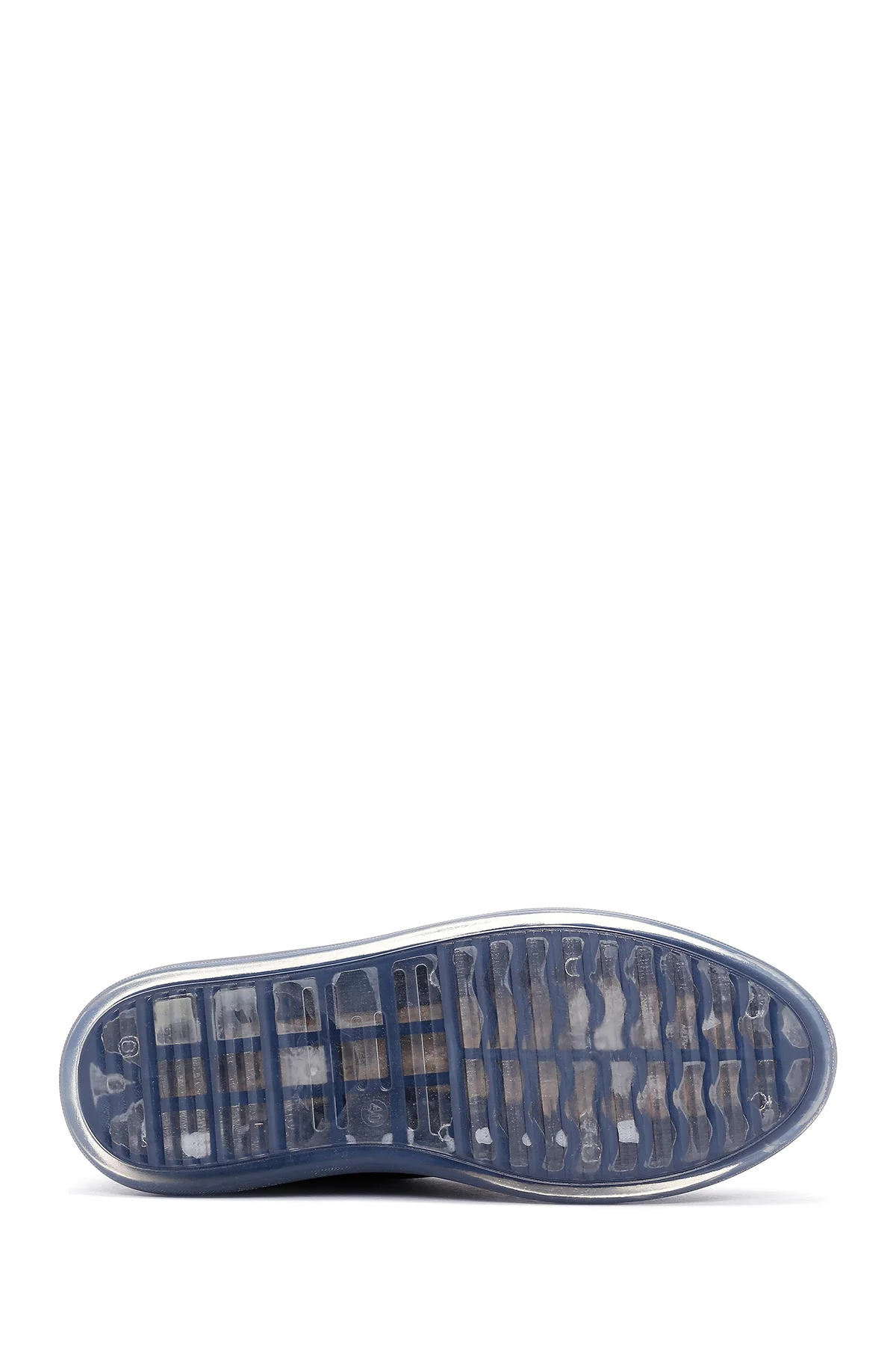 Erkek Lacivert Deri Sneaker - Image 4