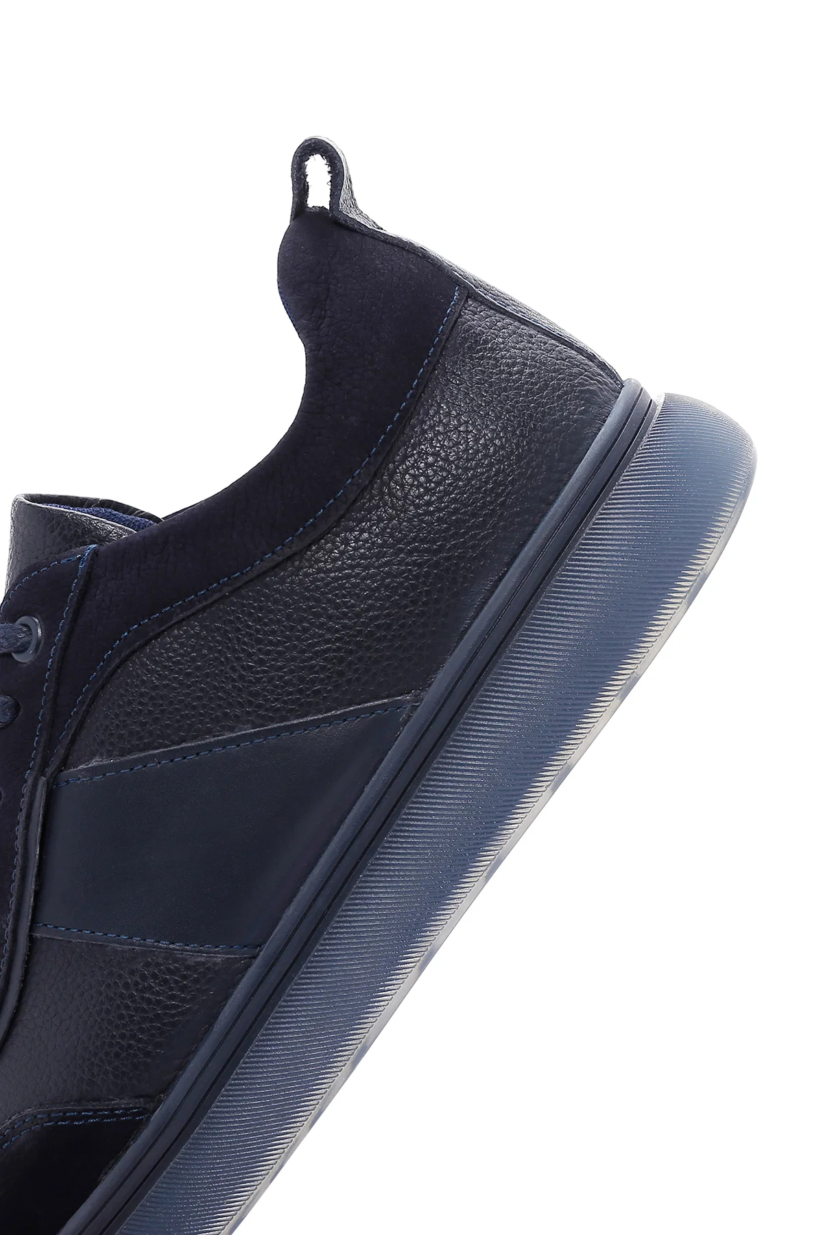 Erkek Lacivert Deri Sneaker - Image 7