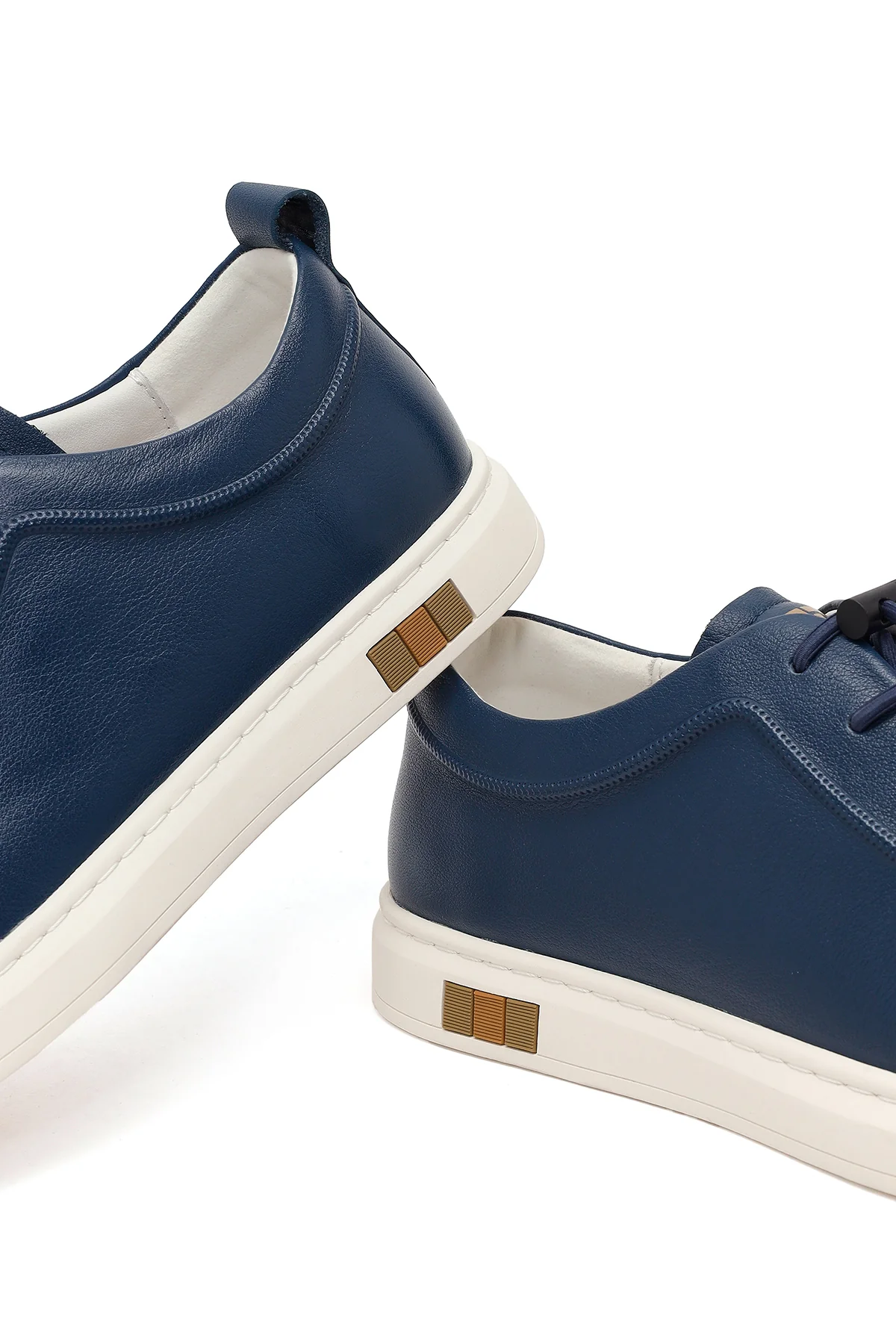 Erkek Lacivert Deri Sneaker - Image 10