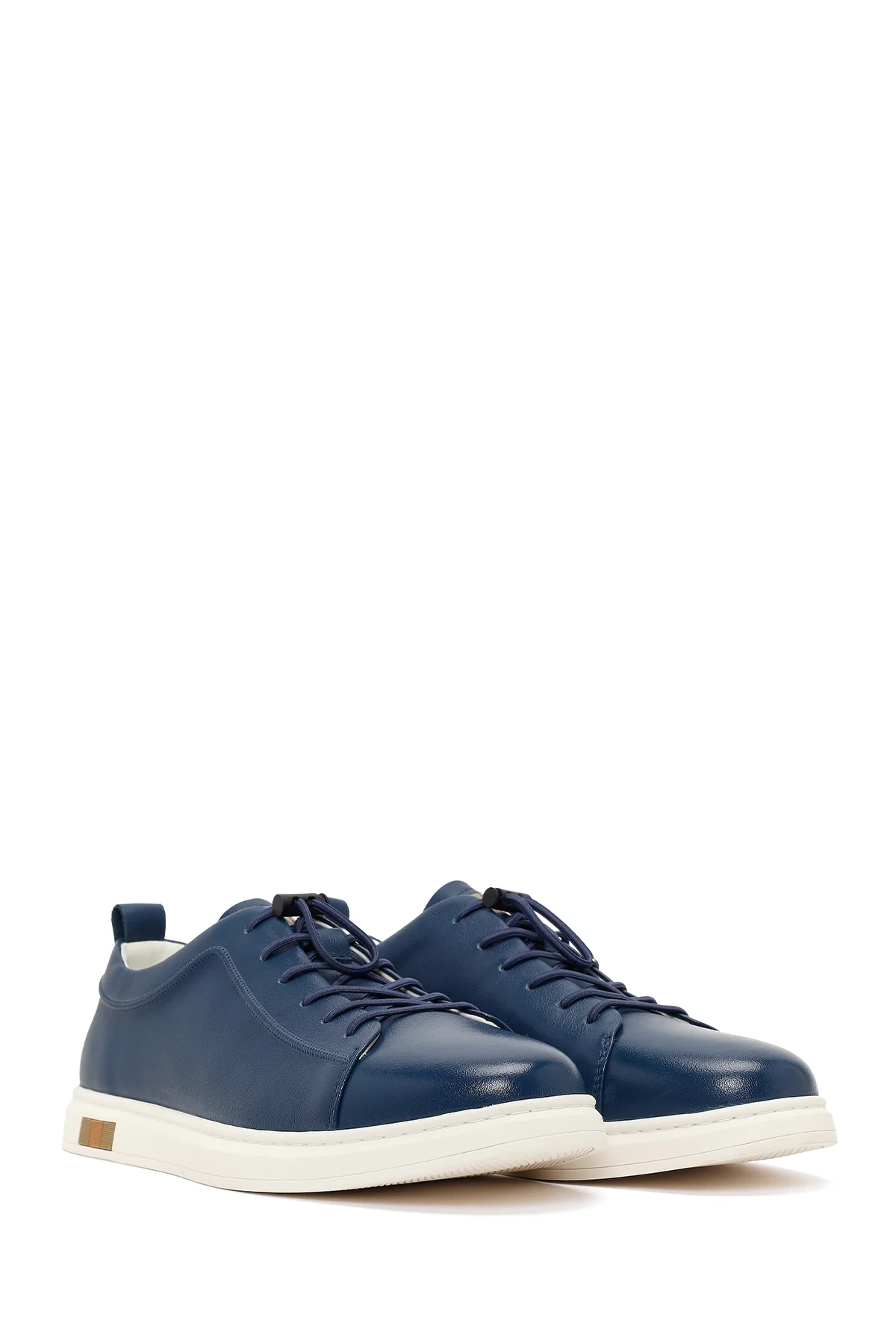 Erkek Lacivert Deri Sneaker - Image 2