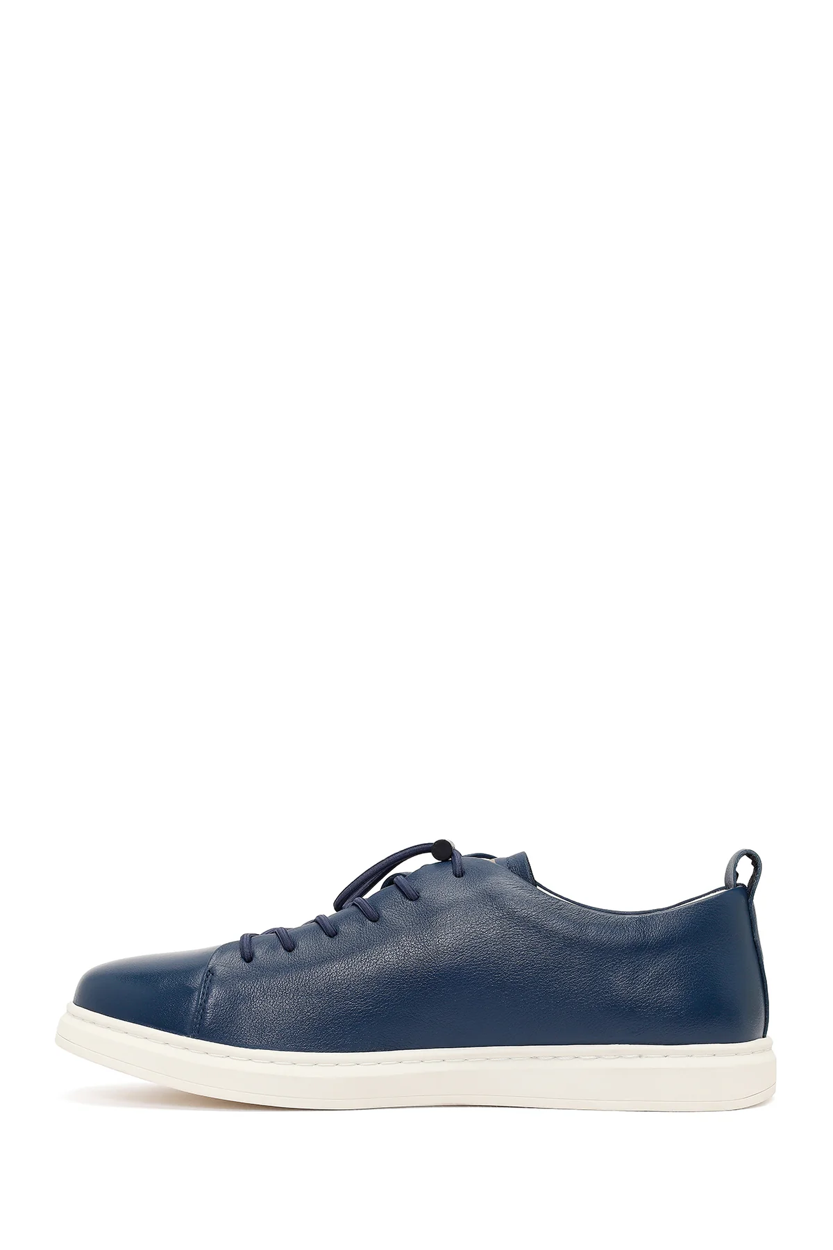 Erkek Lacivert Deri Sneaker - Image 3