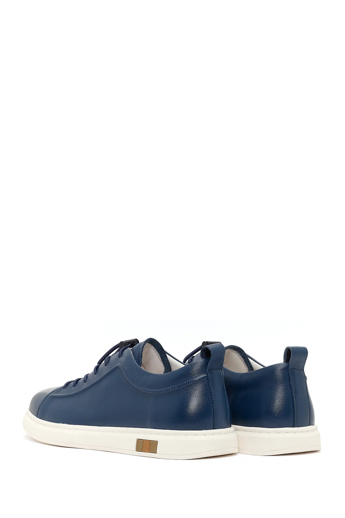 Erkek Lacivert Deri Sneaker - Image 6