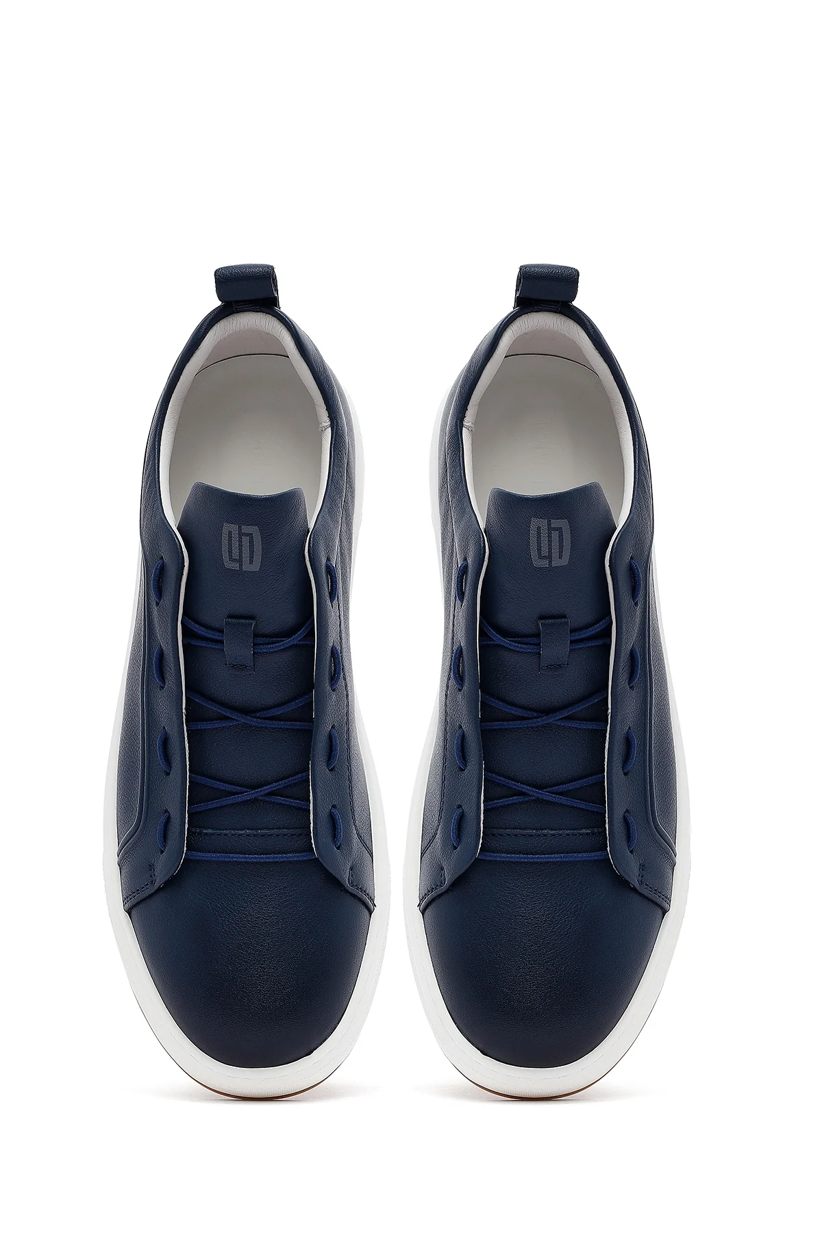 Erkek Lacivert Deri Sneaker - Image 4