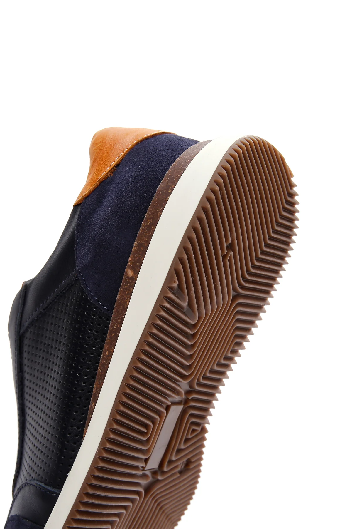 Erkek Lacivert Deri Süet Detaylı Sneaker - Image 8