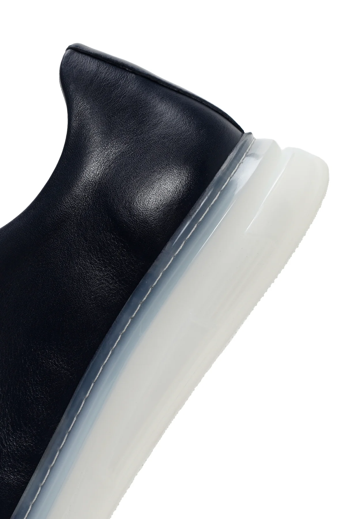 Erkek Lacivert Kalın Tabanlı Bağcıklı Deri Sneaker - Image 7