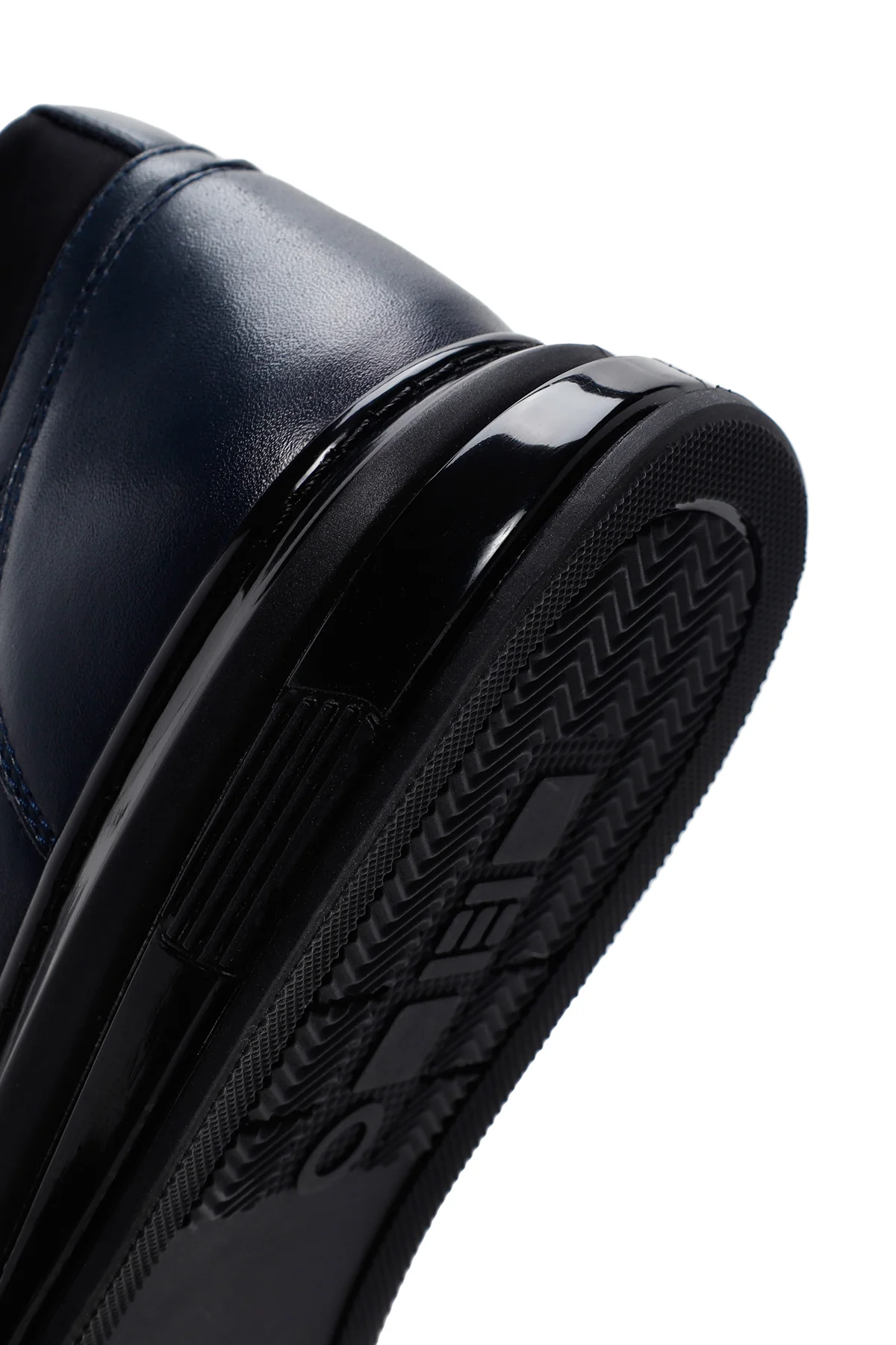 Erkek Lacivert Kalın Tabanlı Bağcıklı Deri Sneaker - Image 8