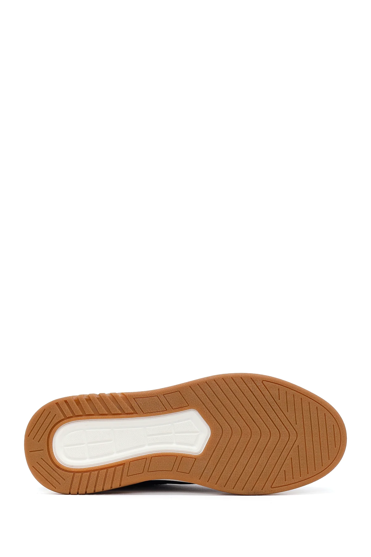 Erkek Lacivert Kalın Tabanlı Bağcıklı Deri Sneaker - Image 5