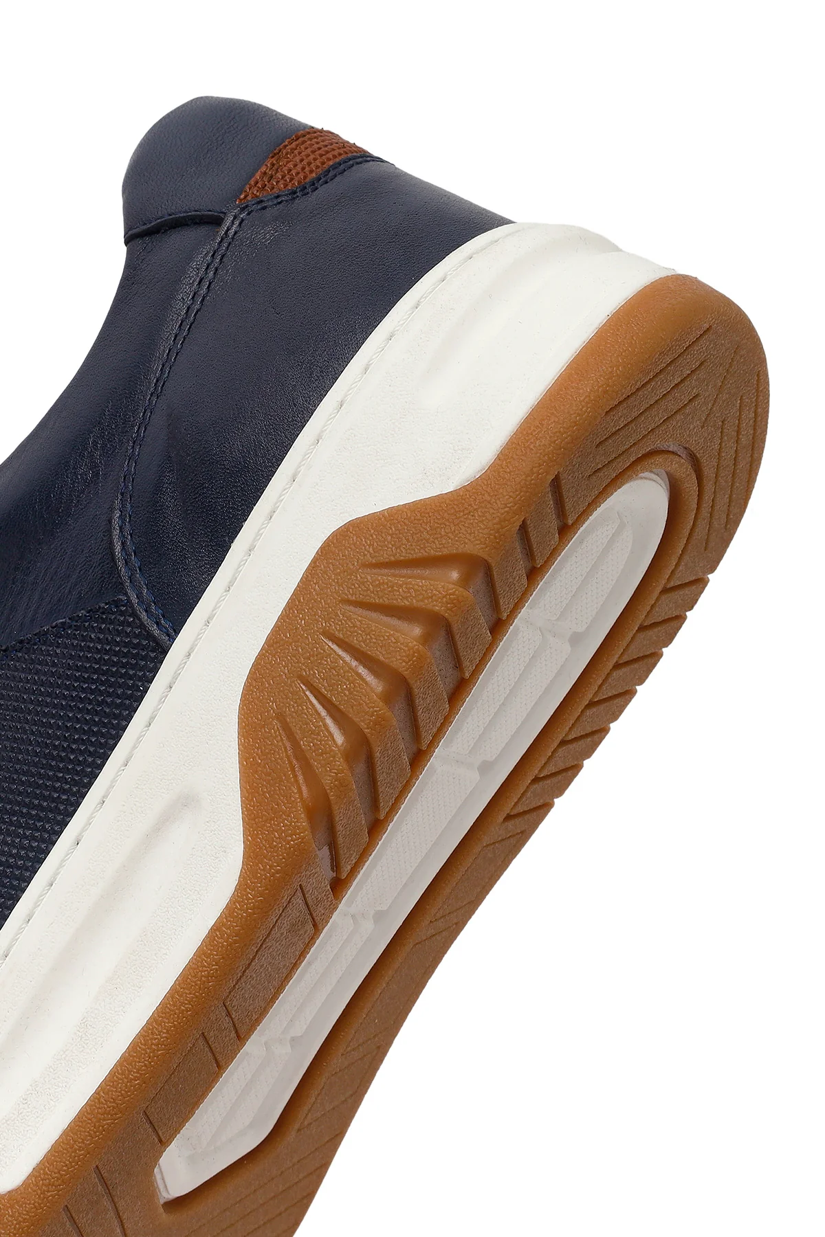 Erkek Lacivert Kalın Tabanlı Bağcıklı Deri Sneaker - Image 8