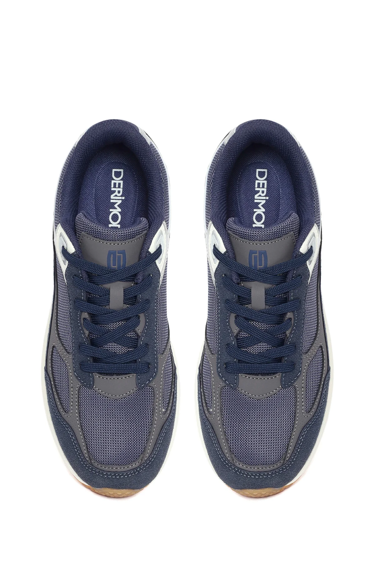 Erkek Lacivert Kalın Tabanlı Bağcıklı Sneaker - Image 4