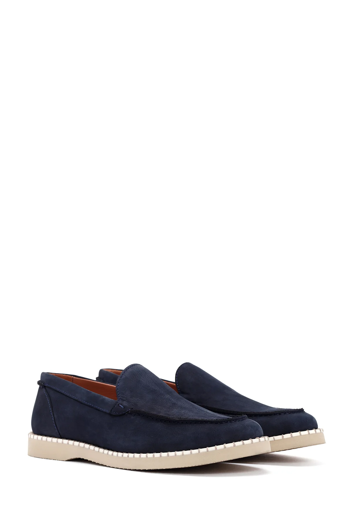 Erkek Lacivert Nubuk Deri Casual Loafer - Image 3