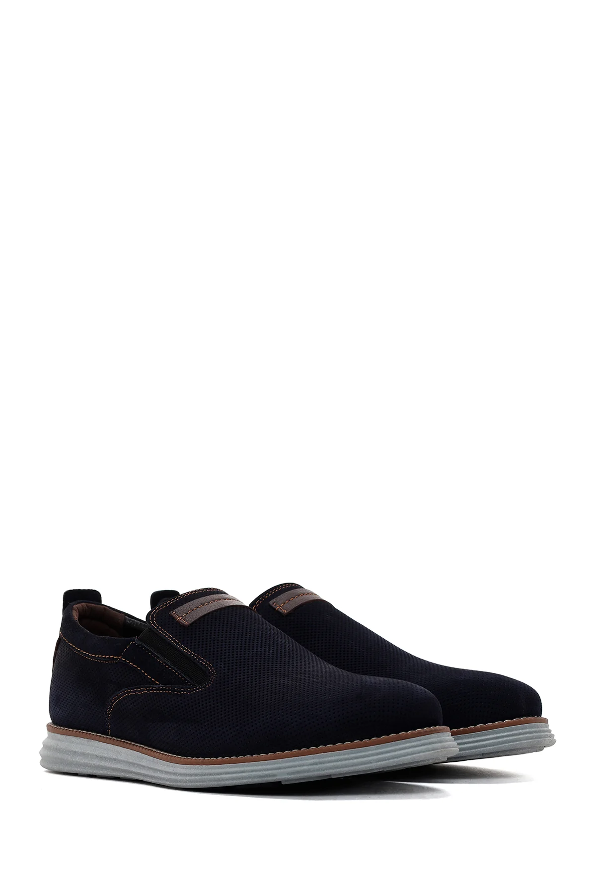 Erkek Lacivert Nubuk Deri Casual Loafer - Image 3