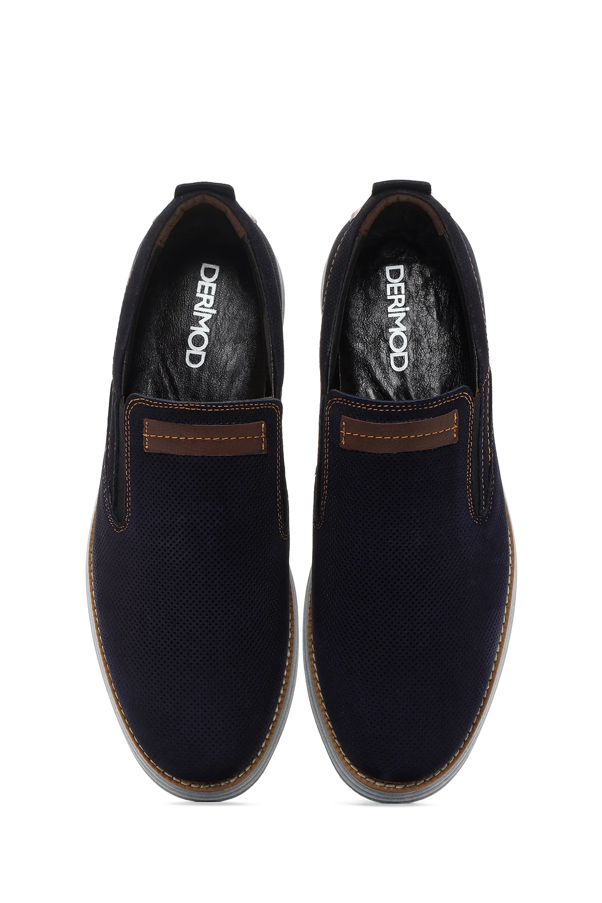 Erkek Lacivert Nubuk Deri Casual Loafer - Image 6