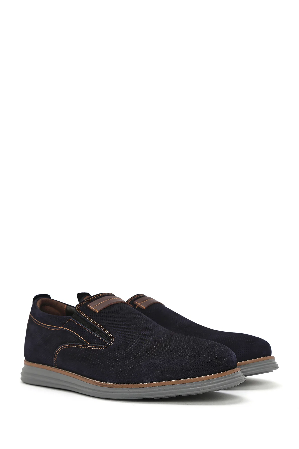 Erkek Lacivert Nubuk Deri Casual Loafer - Image 3