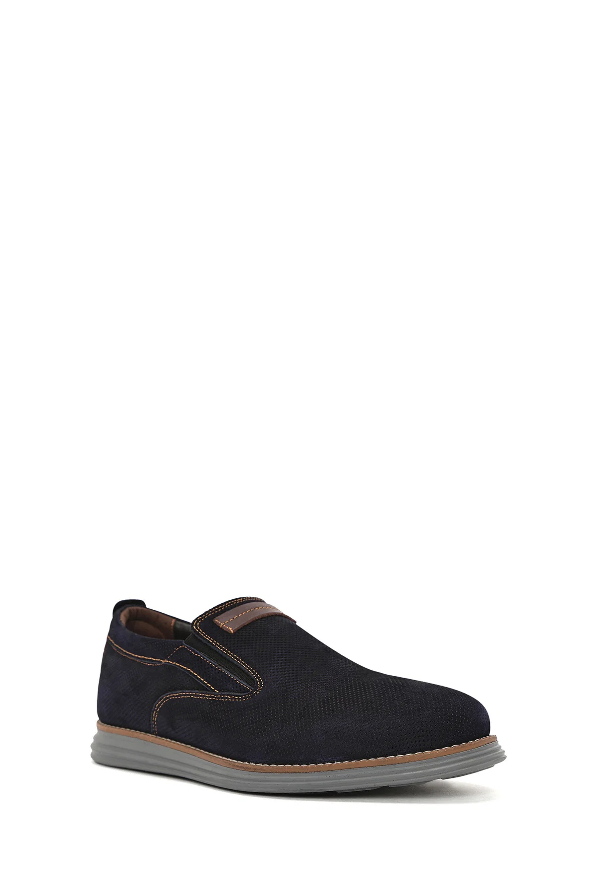 Erkek Lacivert Nubuk Deri Casual Loafer - Image 6