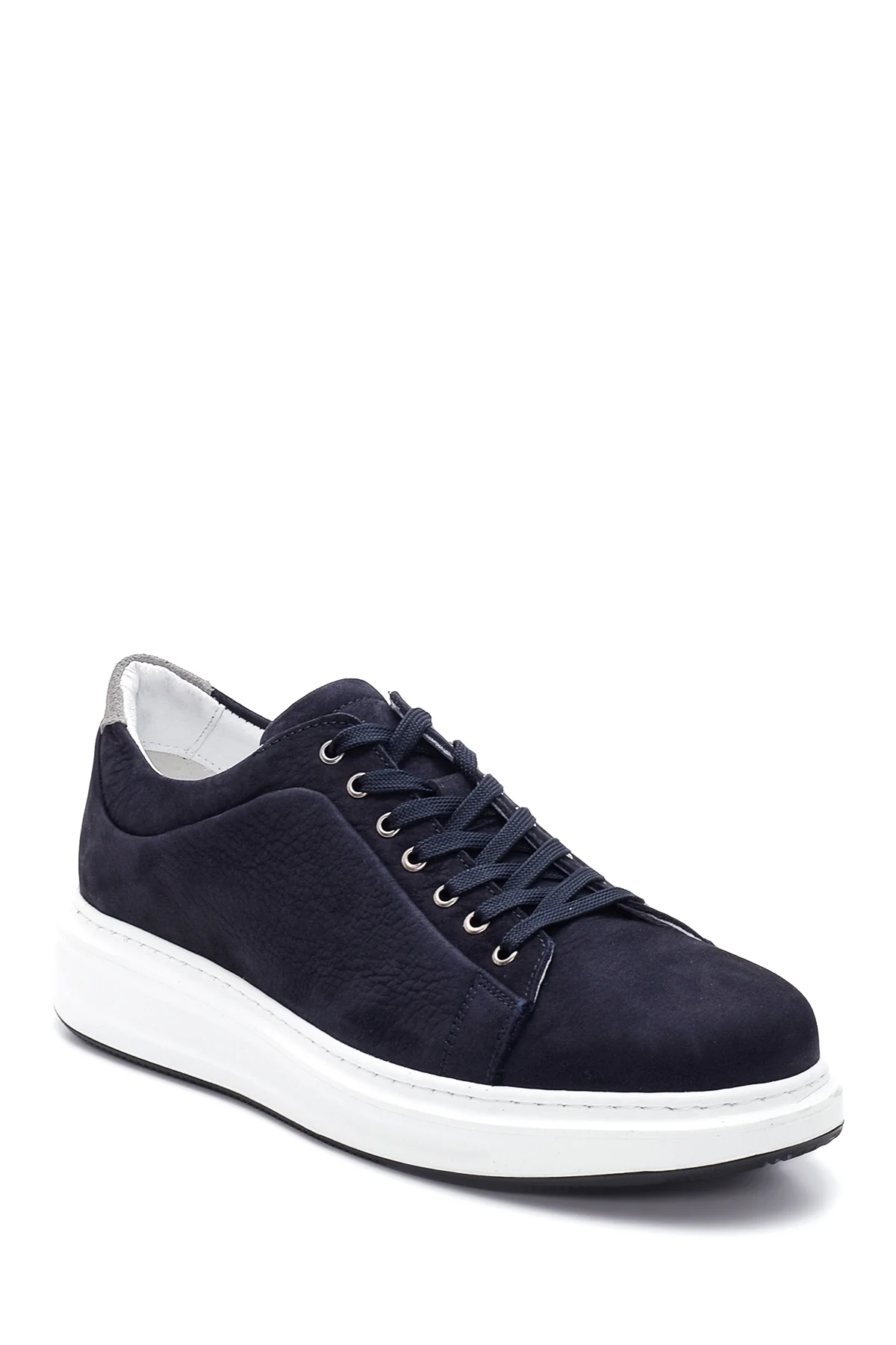 Erkek Lacivert Nubuk Deri Sneaker - Image 3