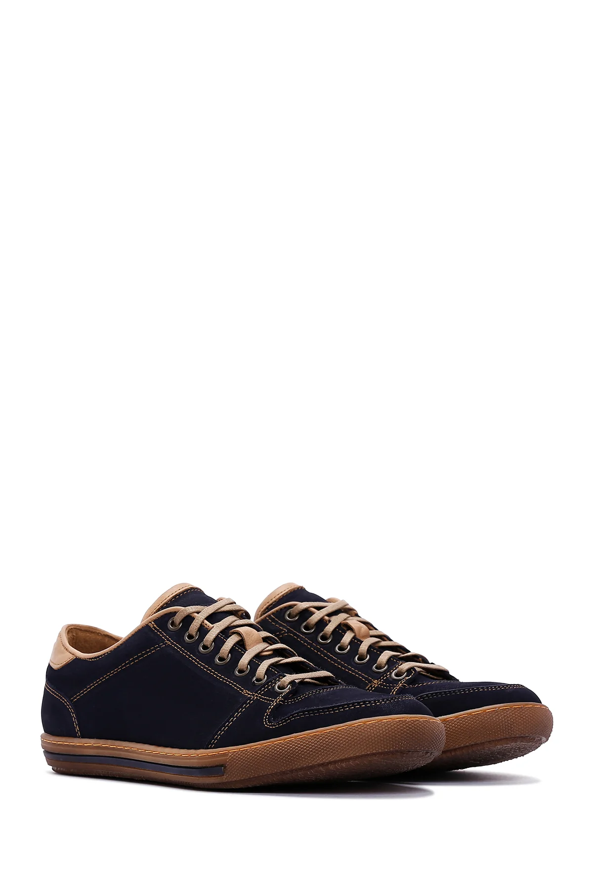 Erkek Lacivert Nubuk Deri Sneaker - Image 3