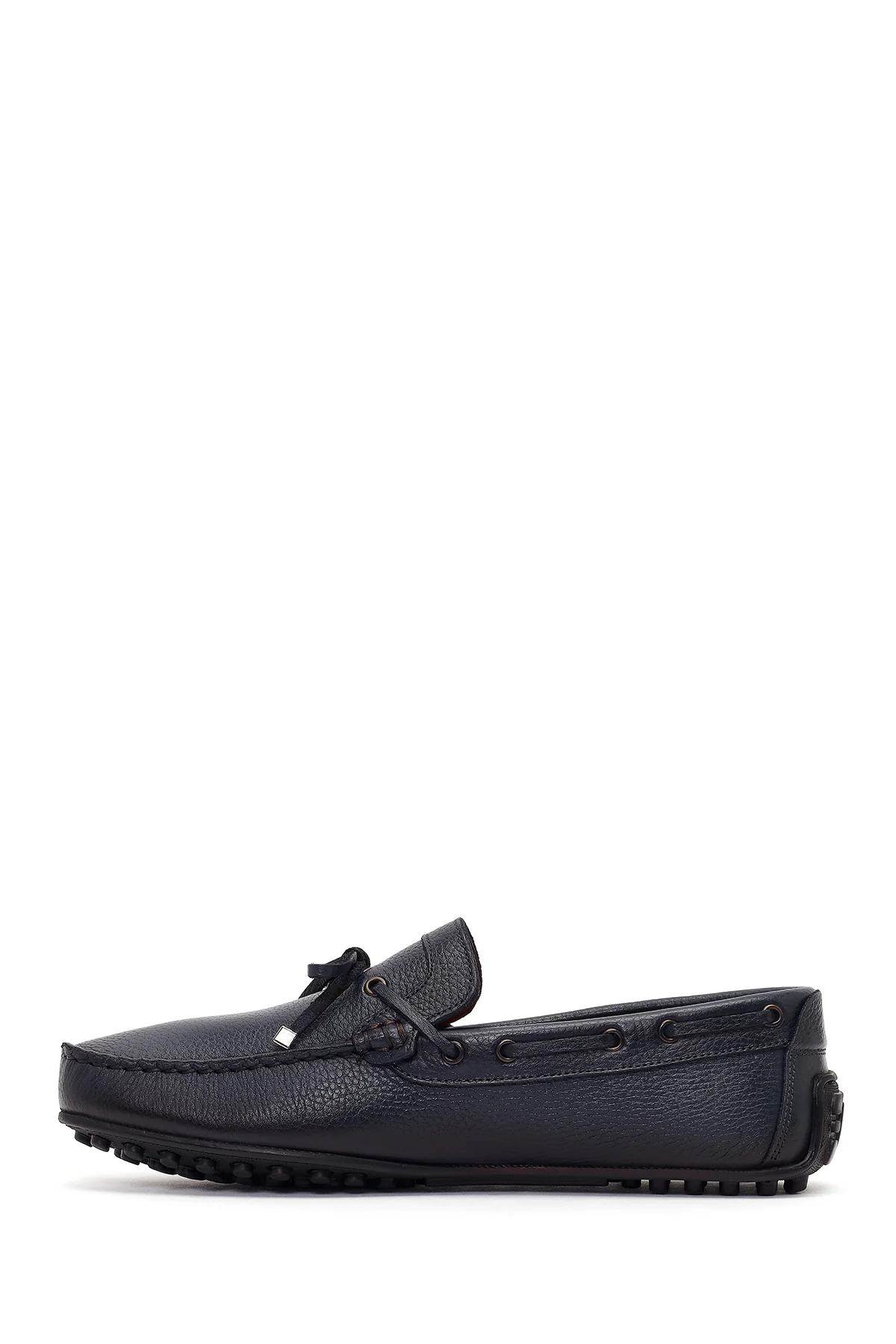 Erkek Lacivert Püsküllü Deri Loafer - Image 3