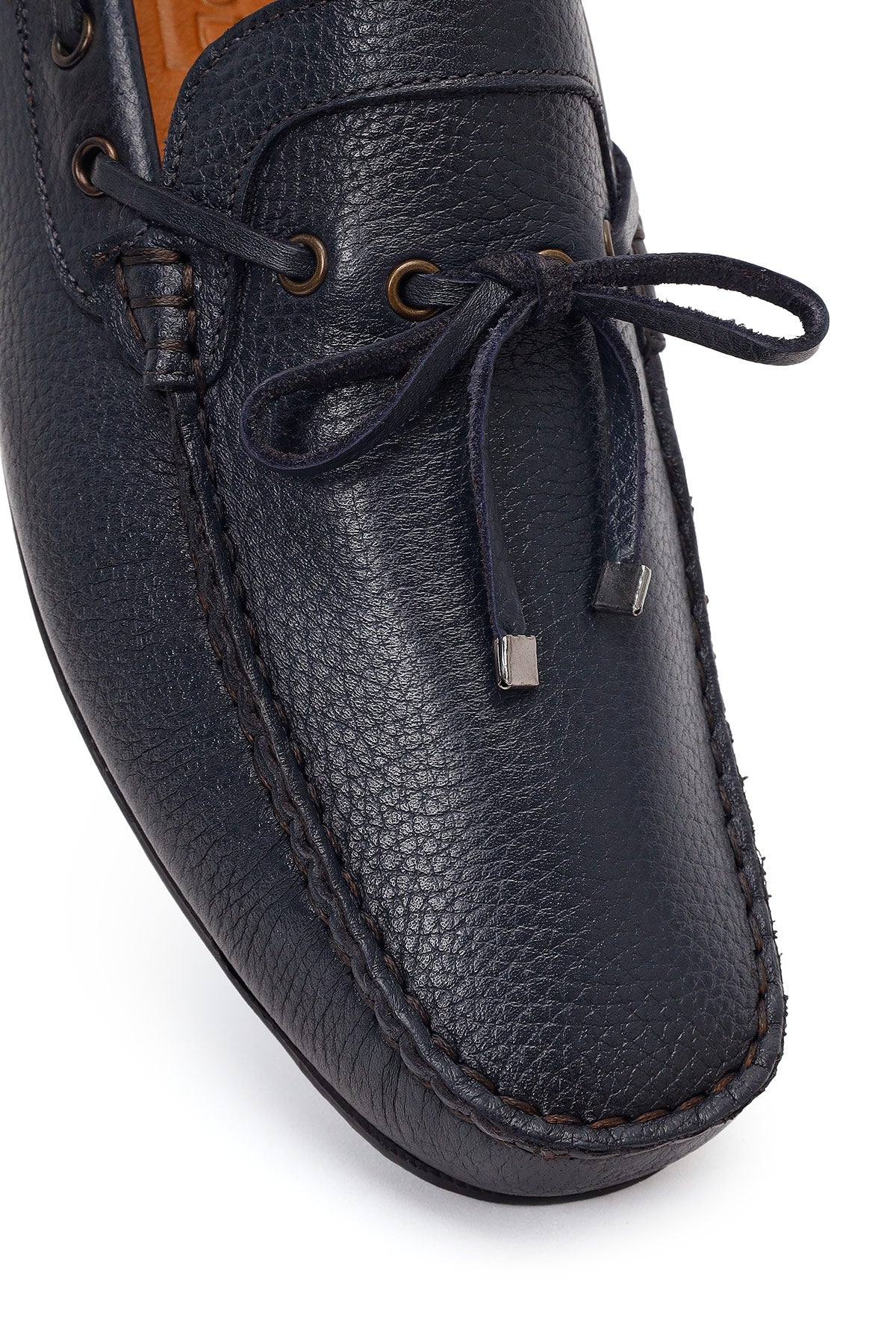 Erkek Lacivert Püsküllü Deri Loafer - Image 9