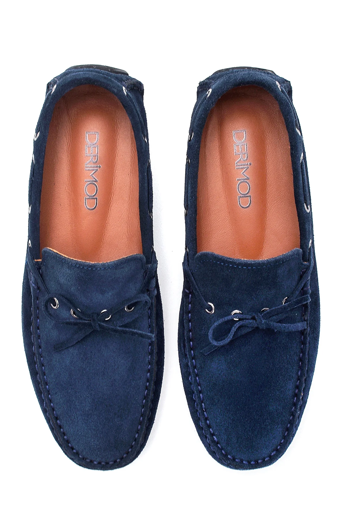 Erkek Lacivert Süet Deri Casual Loafer - Image 7
