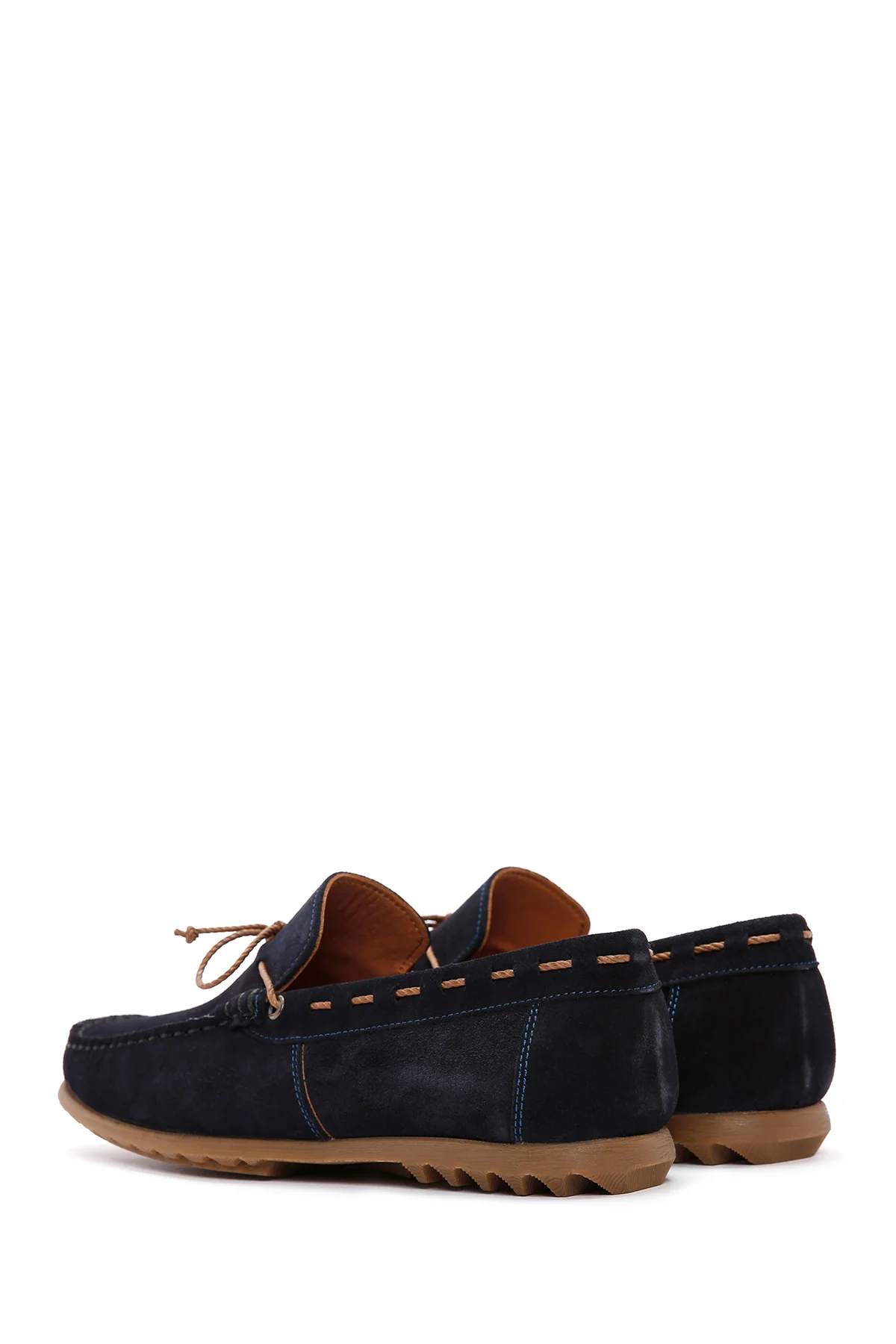 Erkek Lacivert Süet Deri Casual Loafer - Image 5
