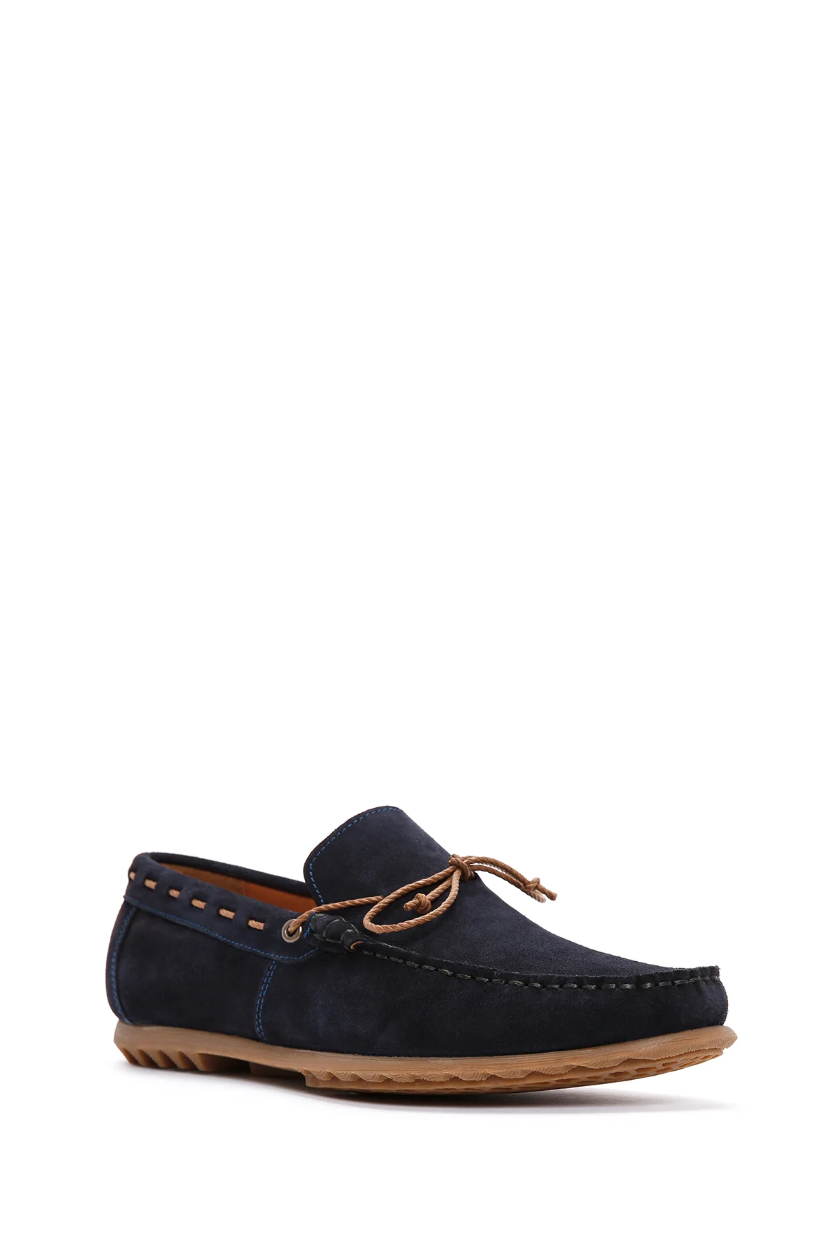Erkek Lacivert Süet Deri Casual Loafer - Image 6