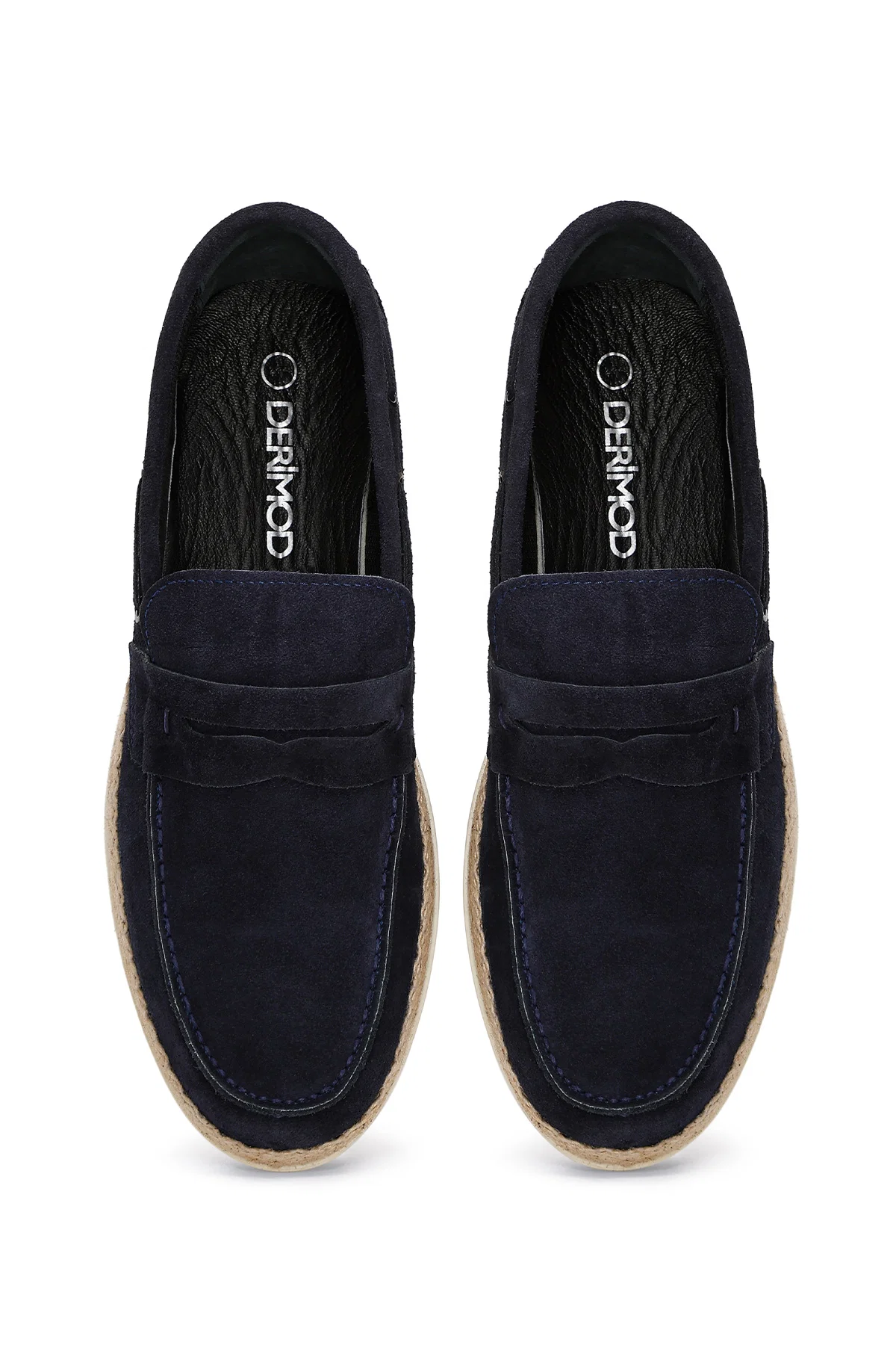 Erkek Lacivert Süet Deri Casual Loafer - Image 7