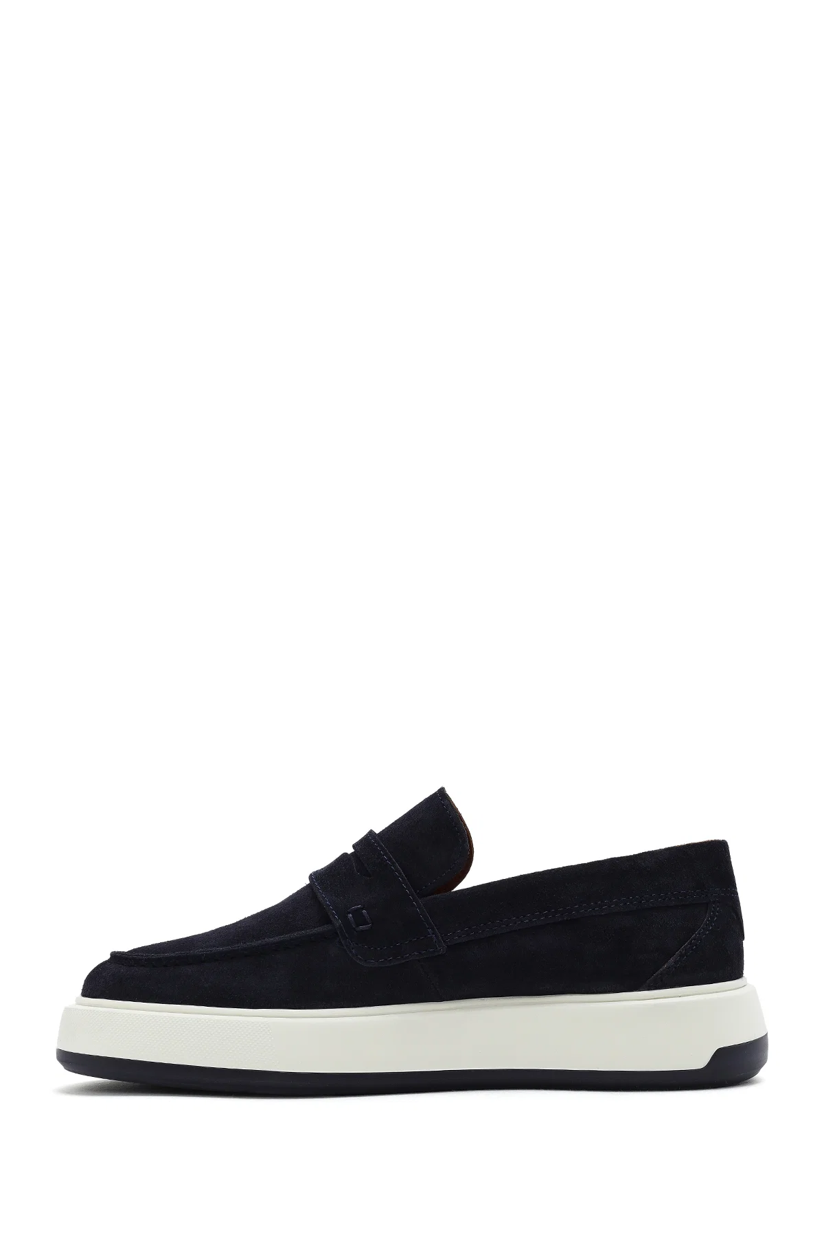 Erkek Lacivert Süet Deri Casual Loafer - Image 2