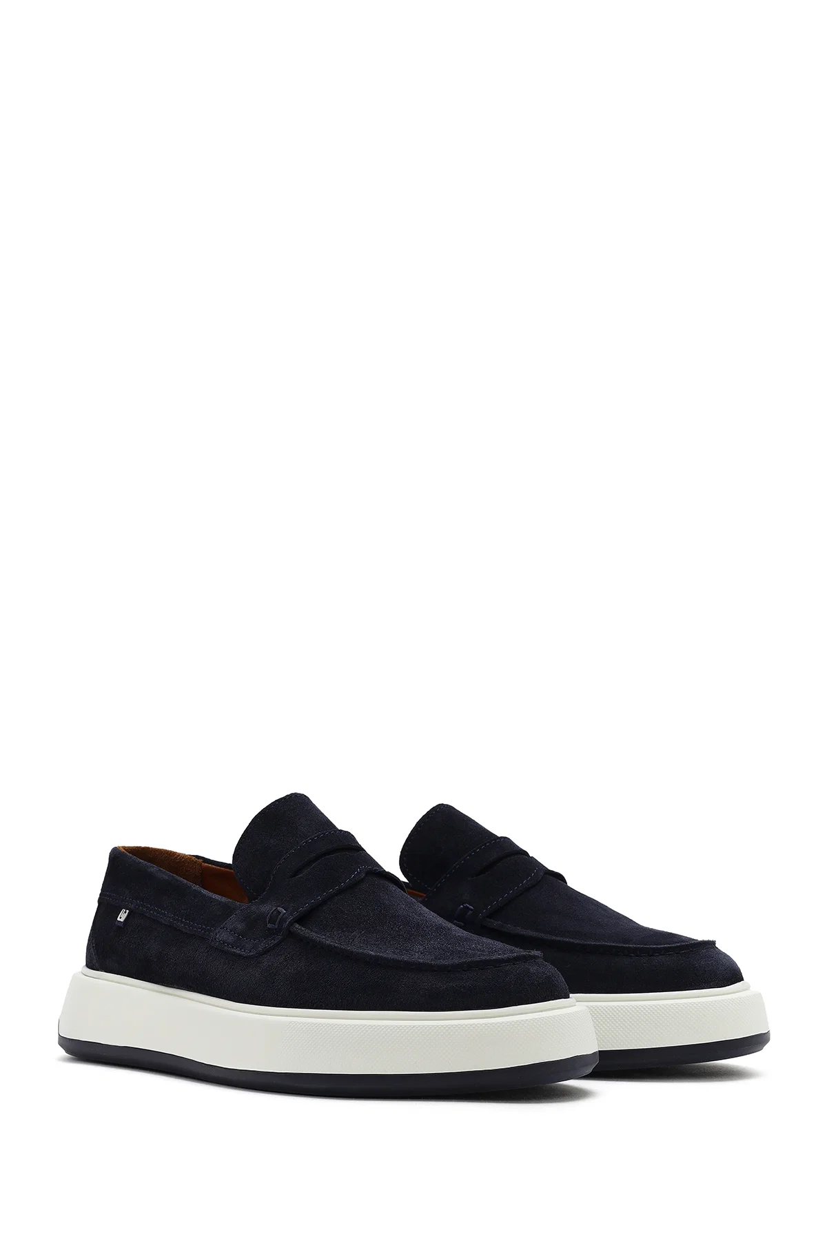Erkek Lacivert Süet Deri Casual Loafer - Image 3
