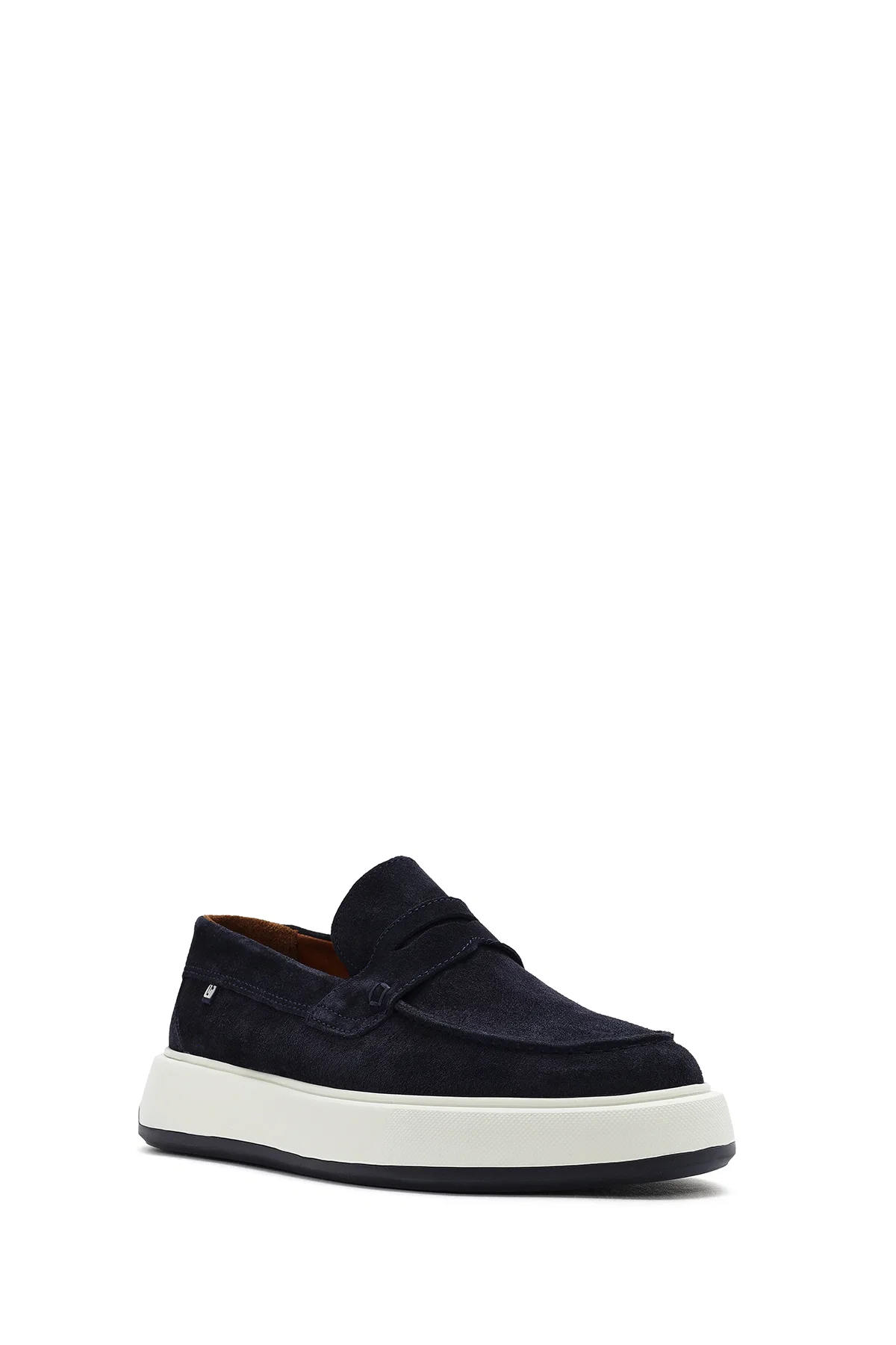 Erkek Lacivert Süet Deri Casual Loafer - Image 6