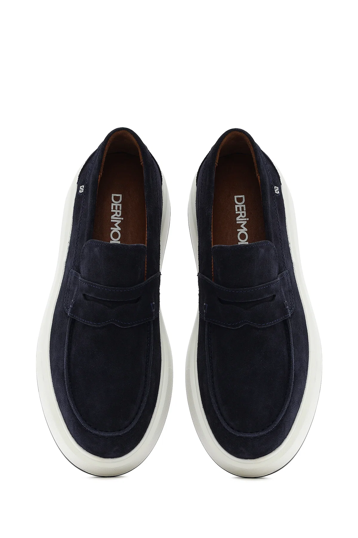 Erkek Lacivert Süet Deri Casual Loafer - Image 7