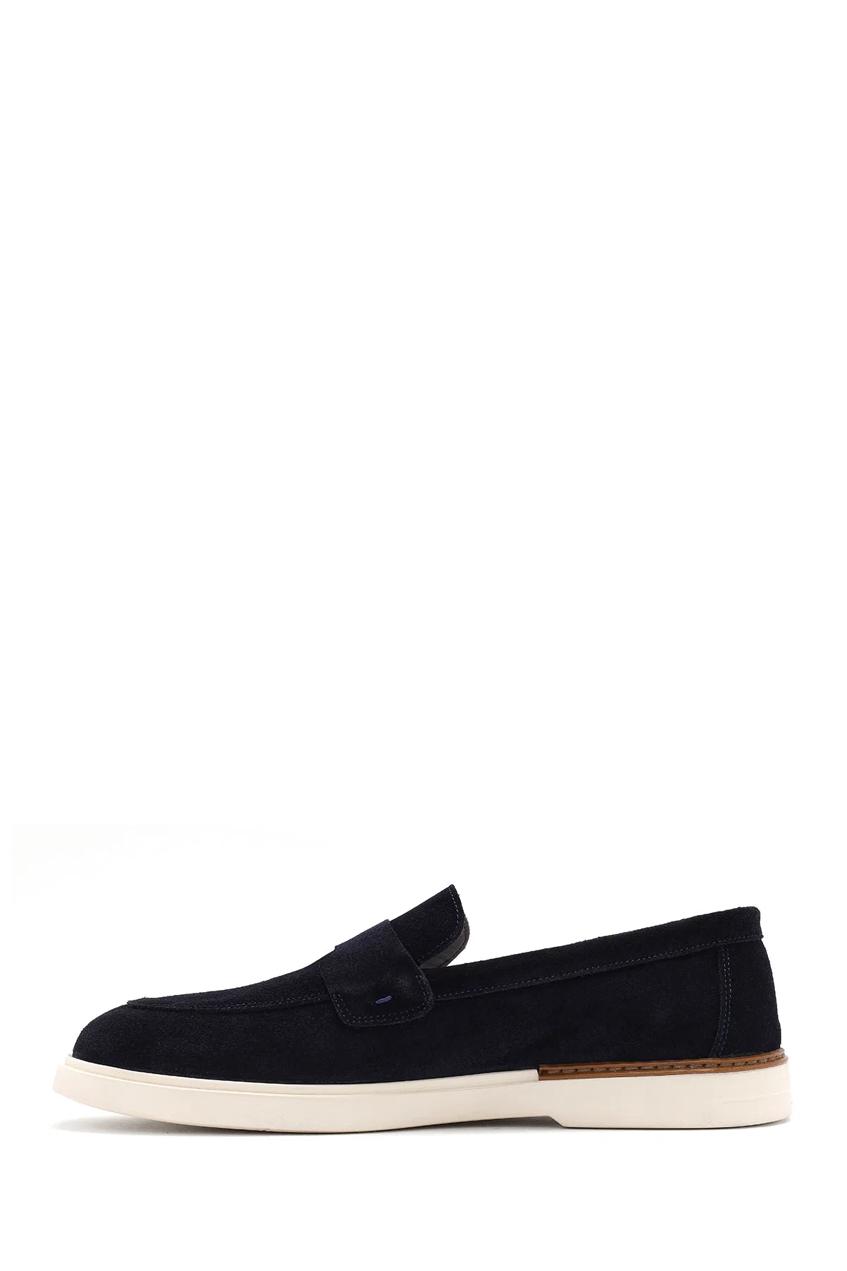 Erkek Lacivert Süet Deri Casual Loafer - Image 2