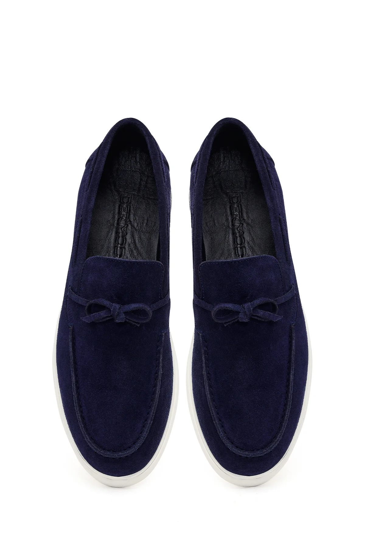 Erkek Lacivert Süet Deri Casual Loafer - Image 4
