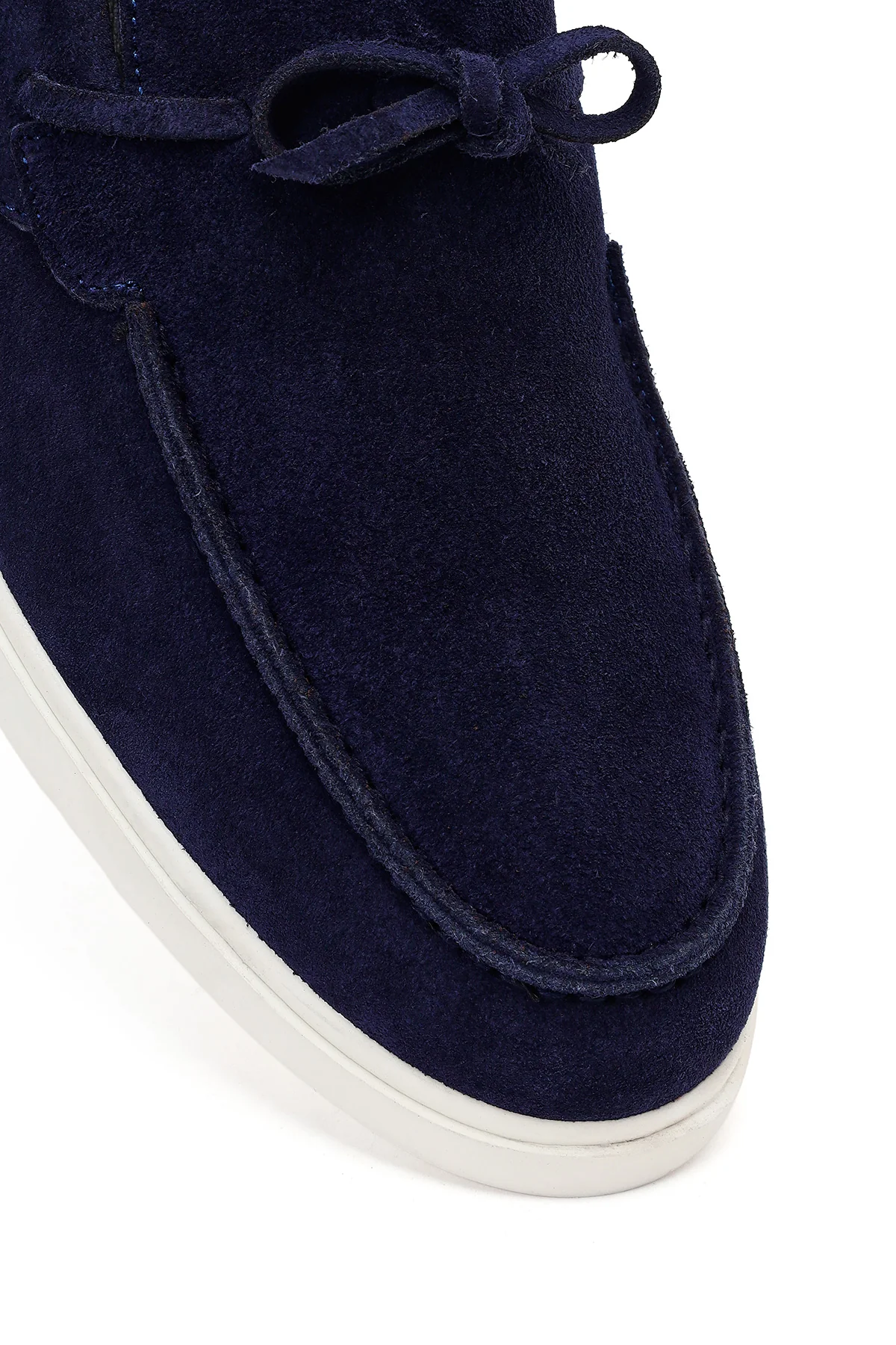 Erkek Lacivert Süet Deri Casual Loafer - Image 9