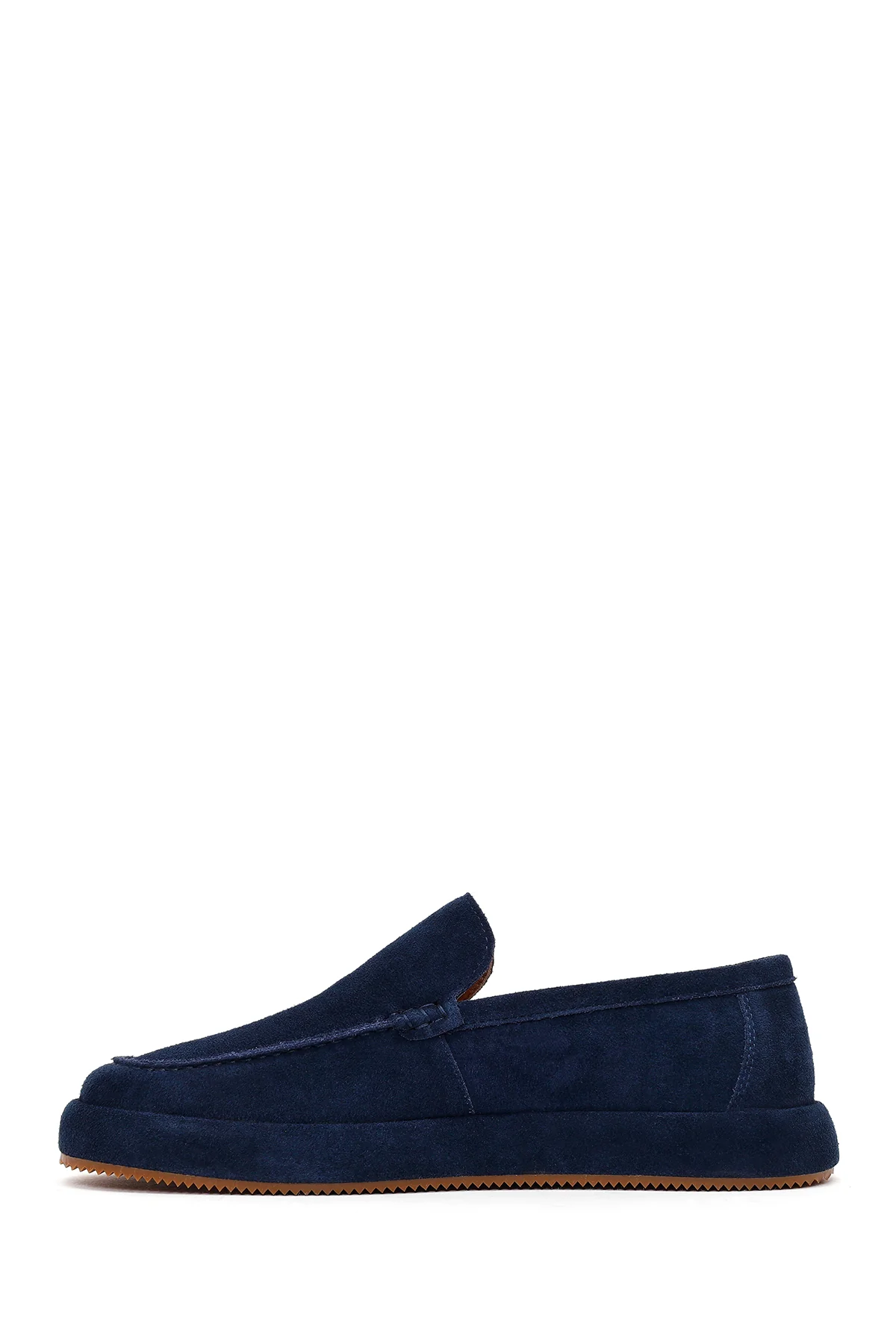Erkek Lacivert Süet Deri Casual Loafer - Image 4