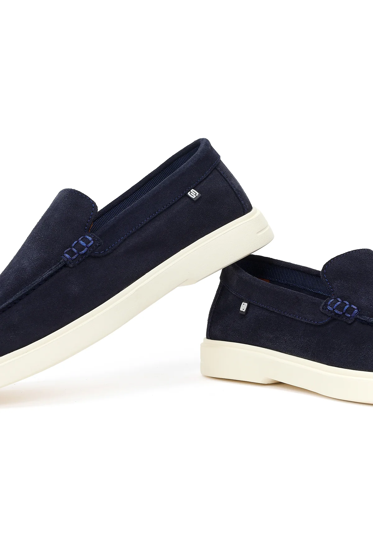 Erkek Lacivert Süet Deri Casual Loafer - Image 10