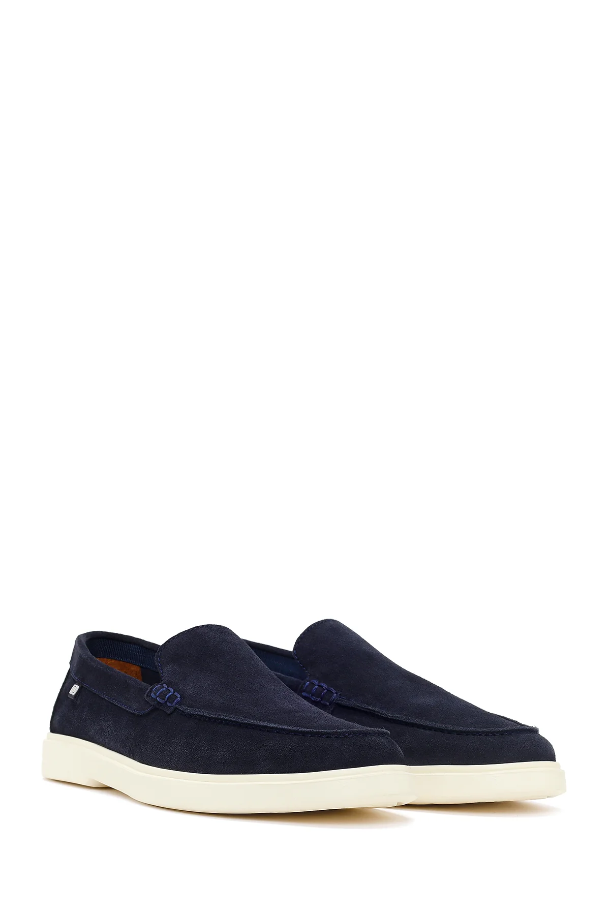 Erkek Lacivert Süet Deri Casual Loafer - Image 2