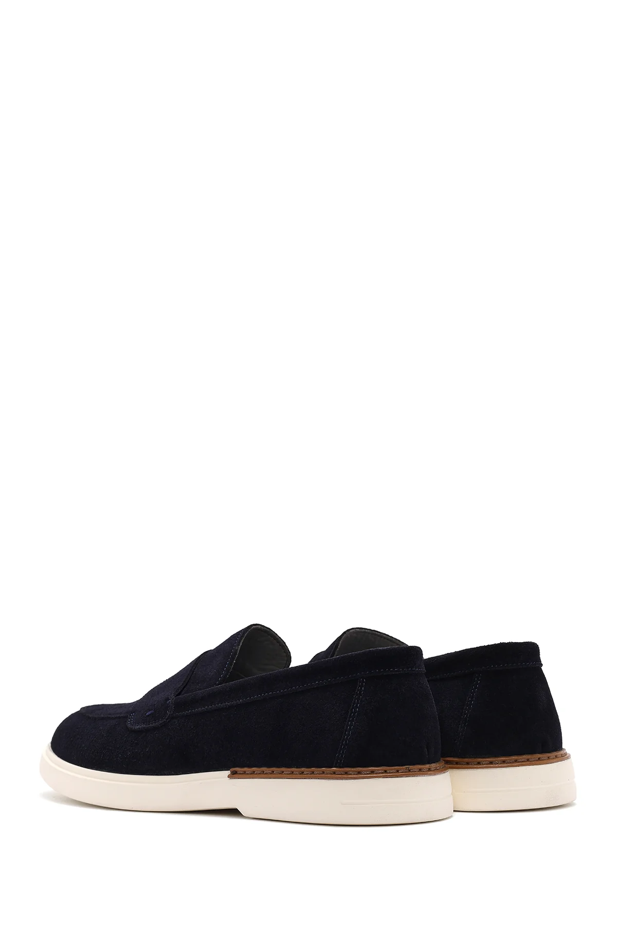 Erkek Lacivert Süet Deri Casual Loafer - Image 6