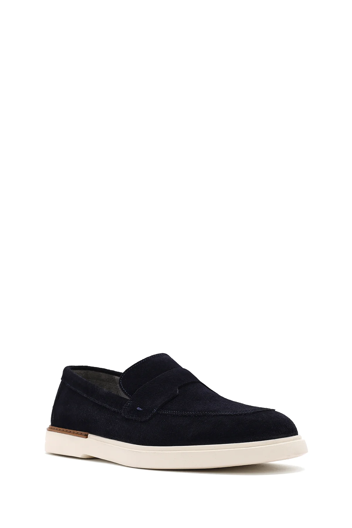 Erkek Lacivert Süet Deri Casual Loafer - Image 7