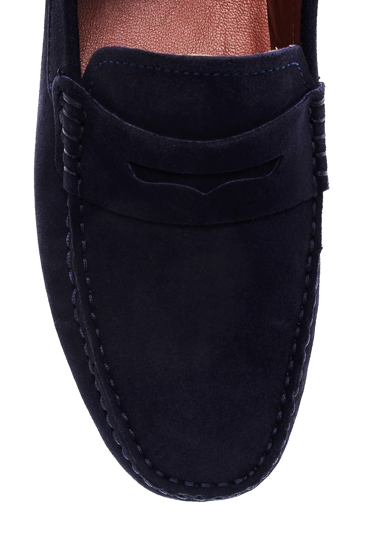 Erkek Lacivert Süet Deri Loafer - Image 6