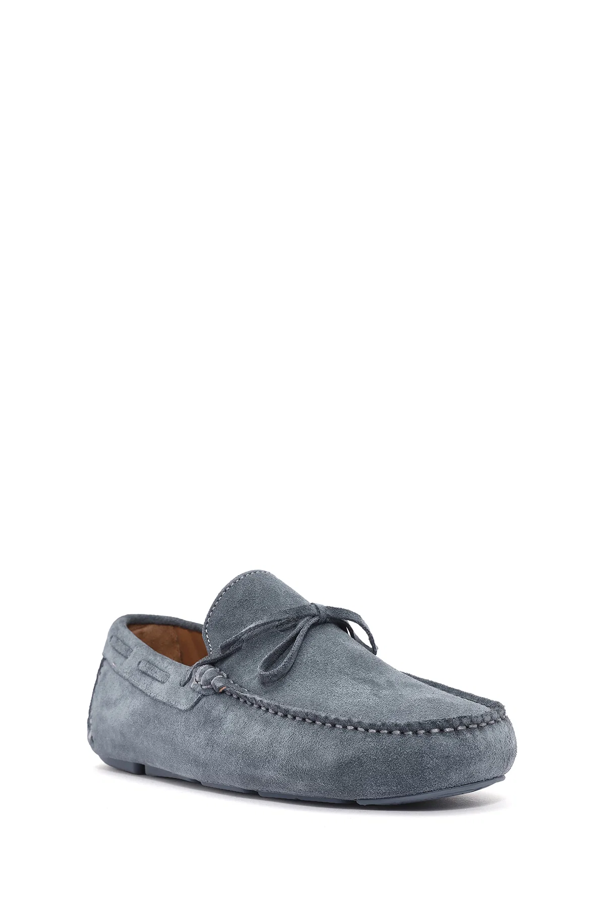 Erkek Lacivert Süet Deri Loafer - Image 6